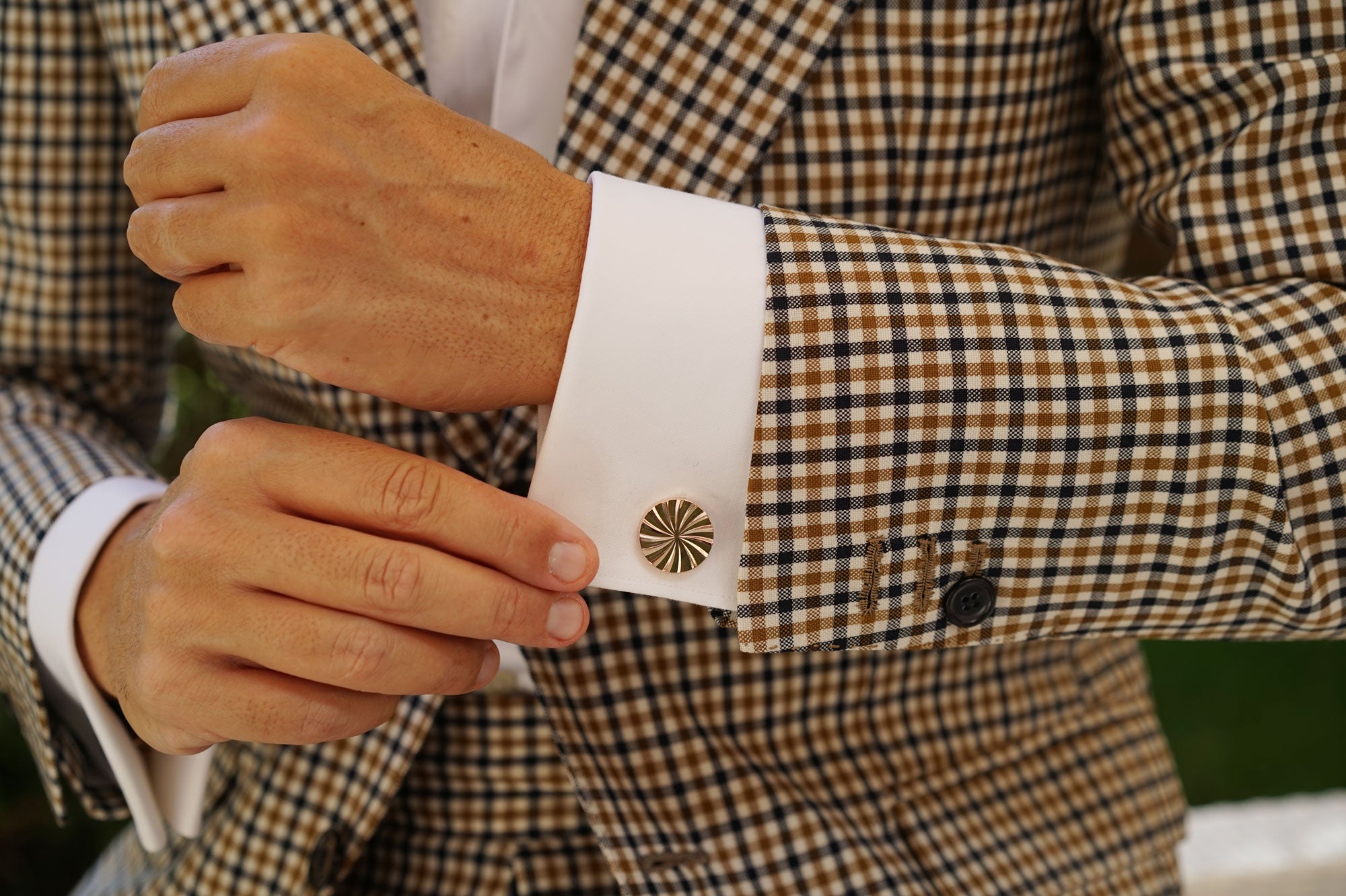 Rose Gold Circle Cufflinks