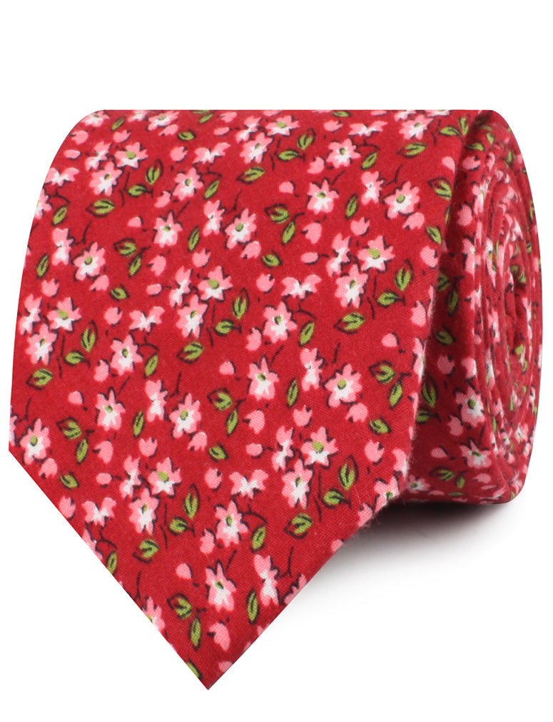 Cano Cristales Scarlet Floral Necktie