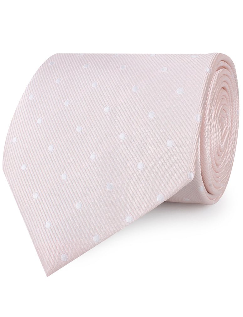 Nude Pink Polka Dots Necktie