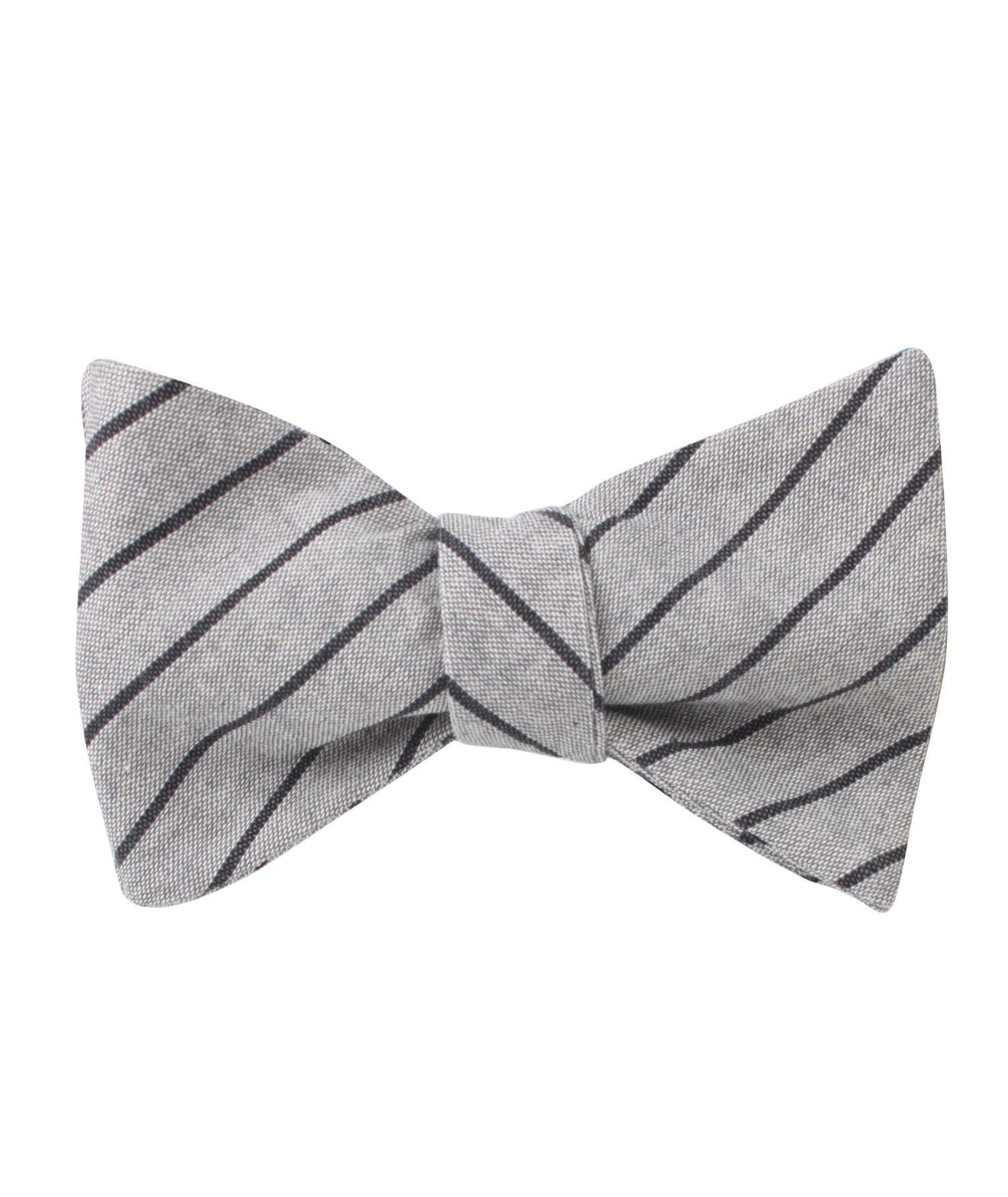 Ash Gray Pinstripe Self Bow Tie