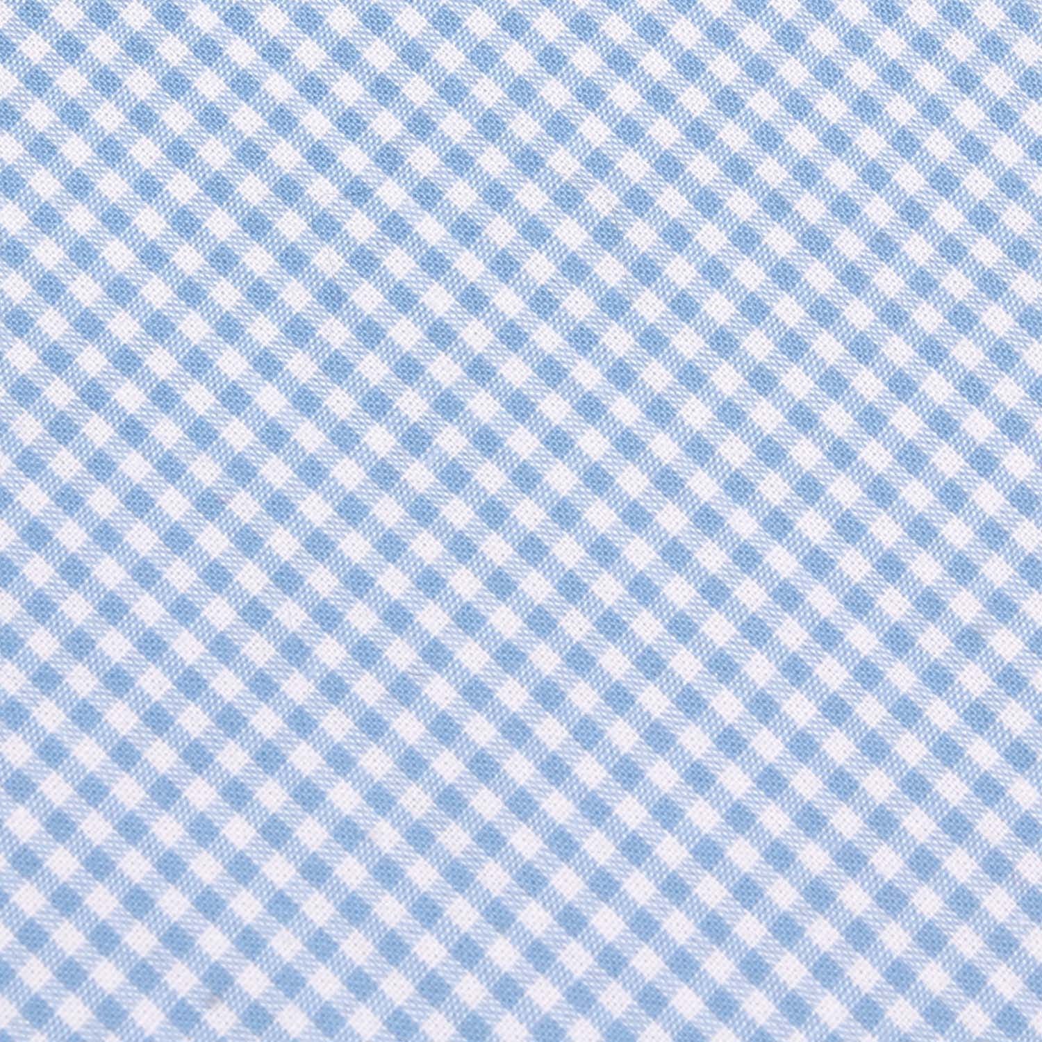 Light Blue Gingham Cotton Self Tie Diamond Bow Tie