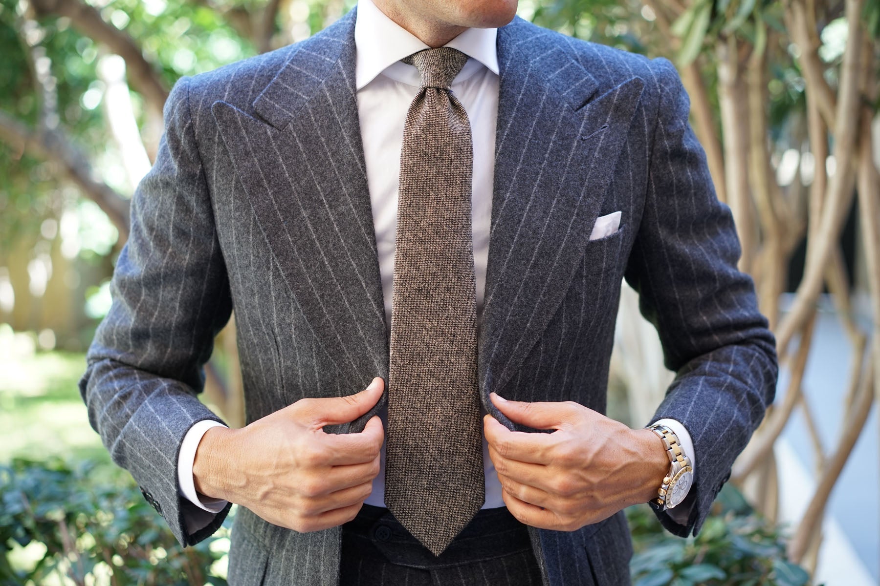 Raw Cocoa Sharkskin Tie