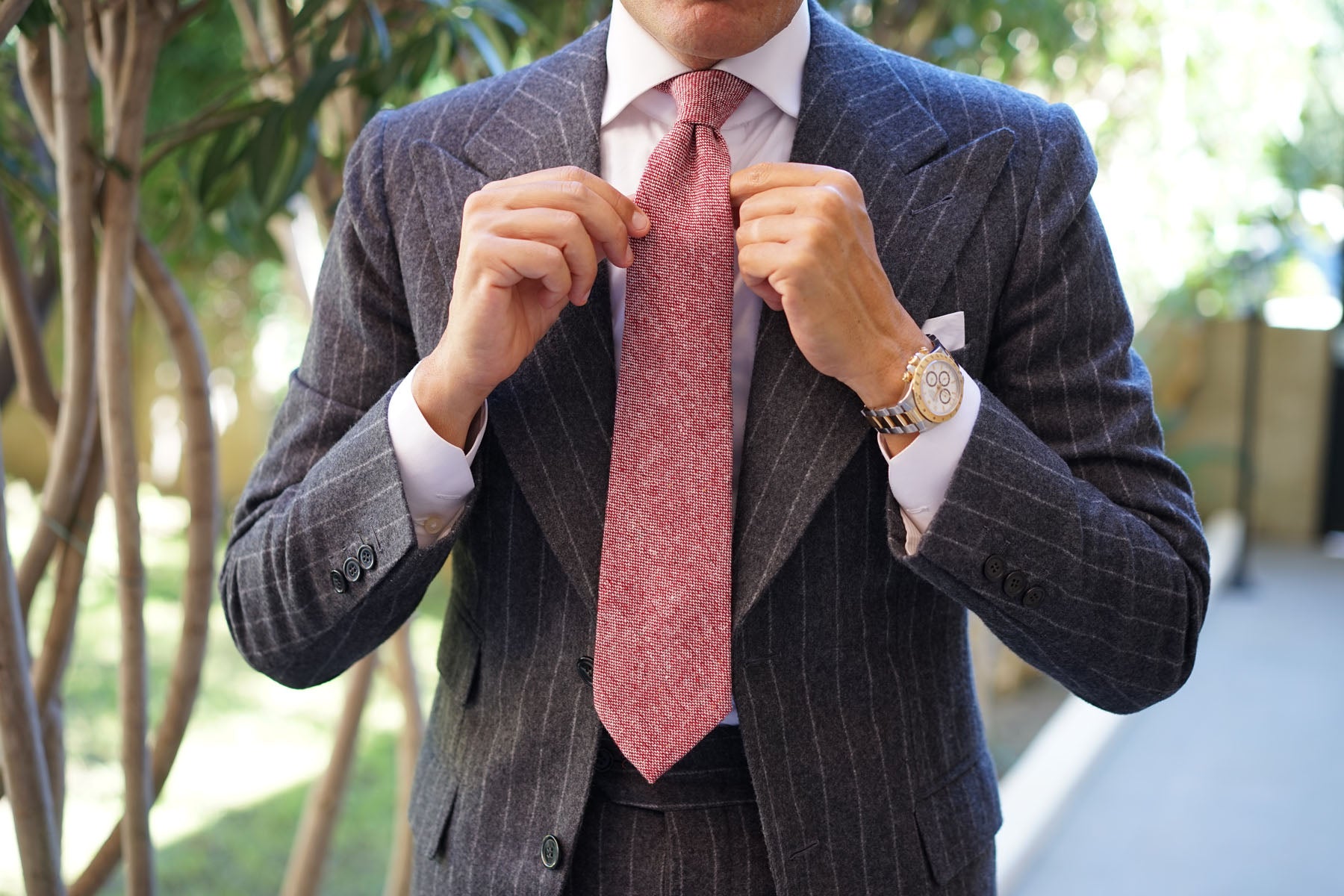 Burgundy Sharkskin Tie