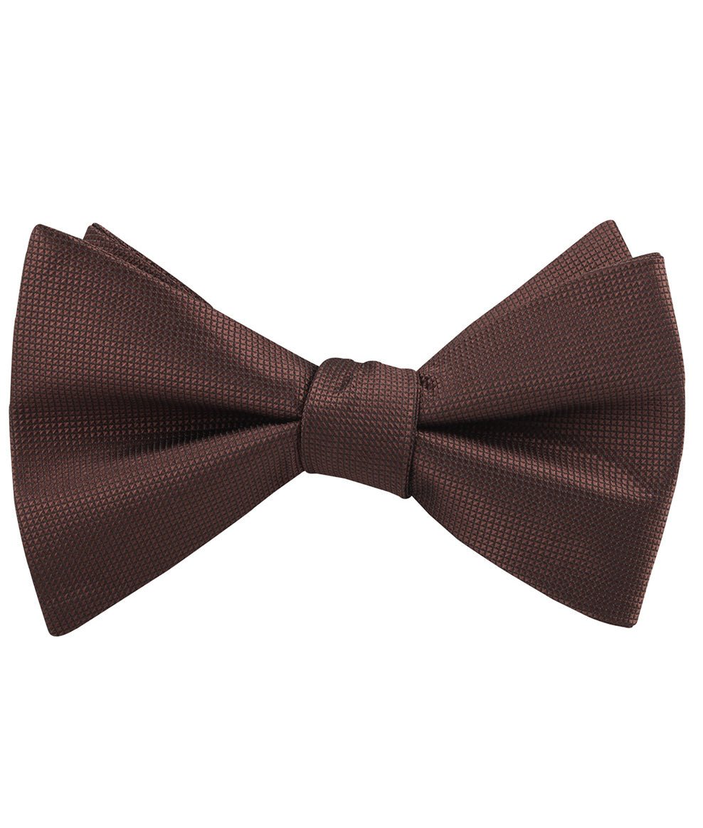 Vernazza Dark Brown Diamond Self Bow Tie