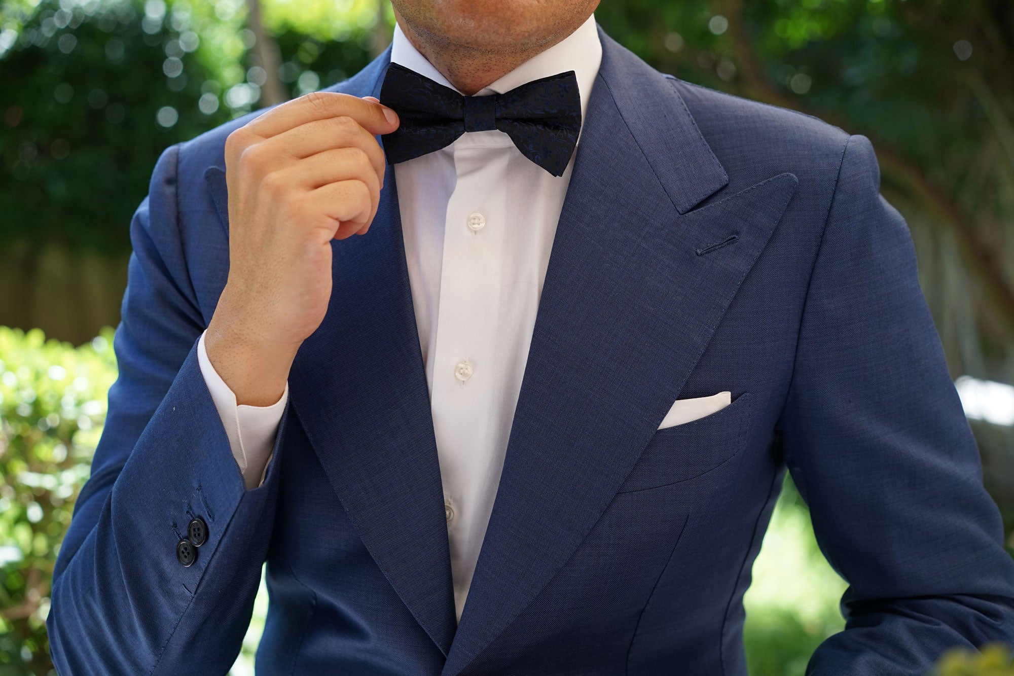 Navy Blue Liberty Floral Bow Tie