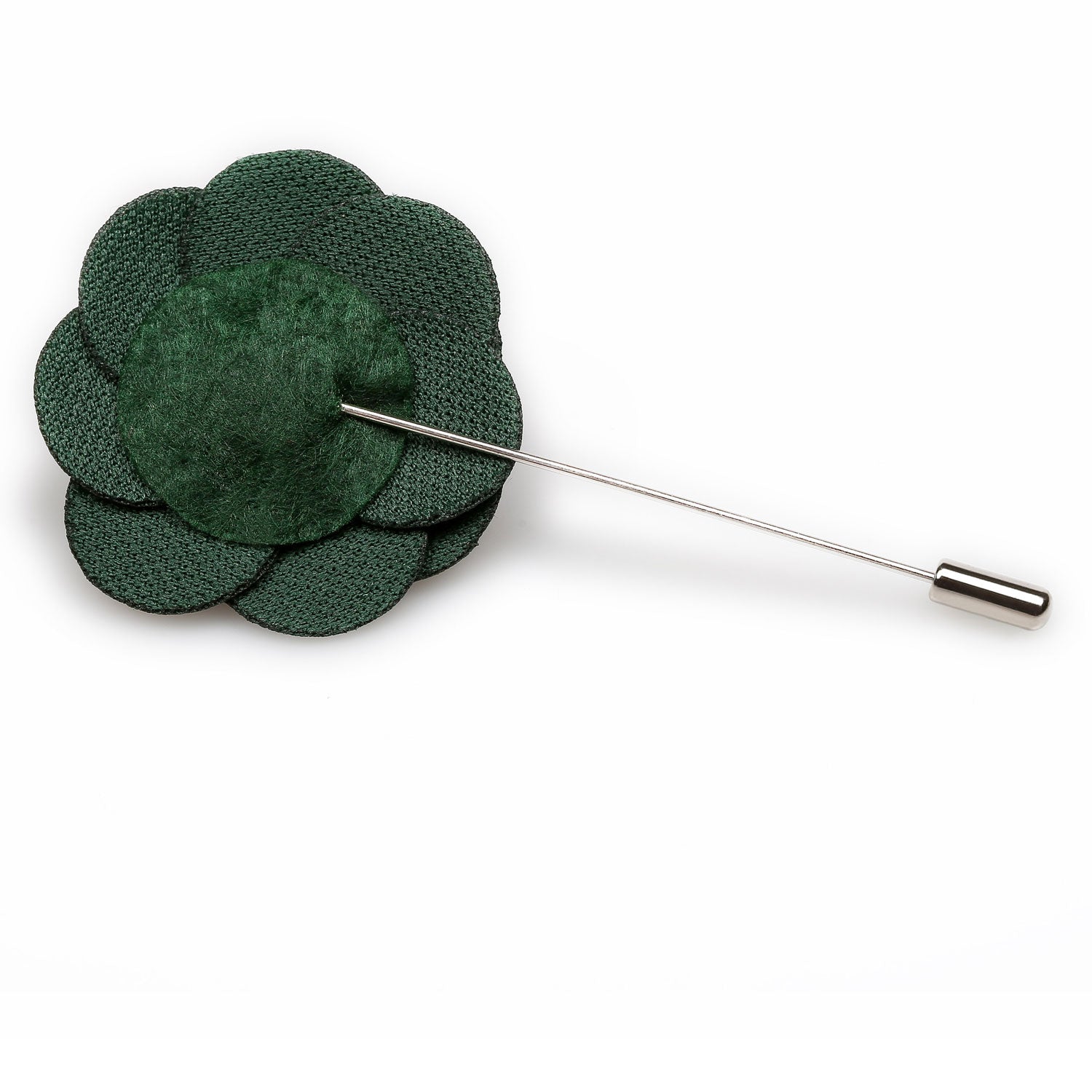 Rossellini Green Velvet Lapel Flower