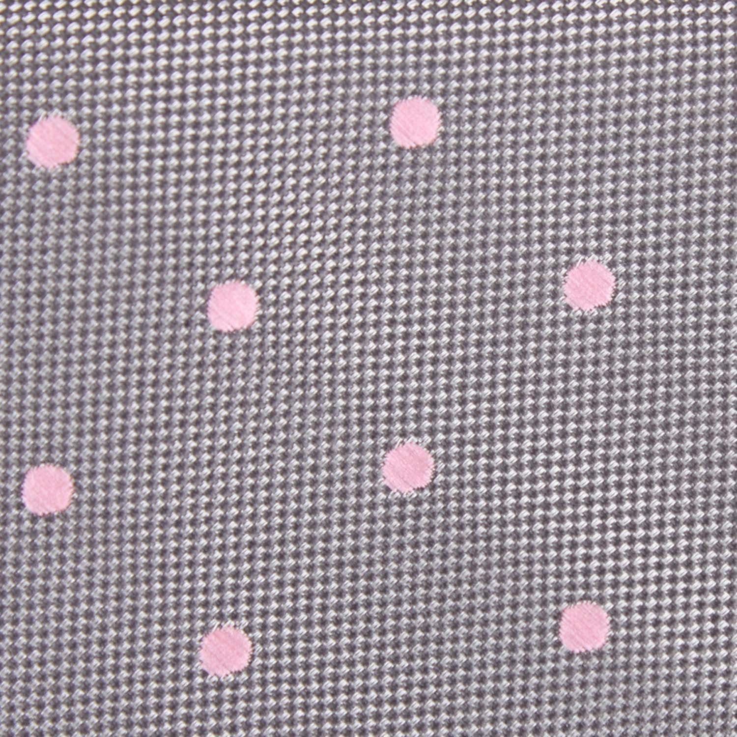 Grey with Baby Pink Polka Dots Necktie