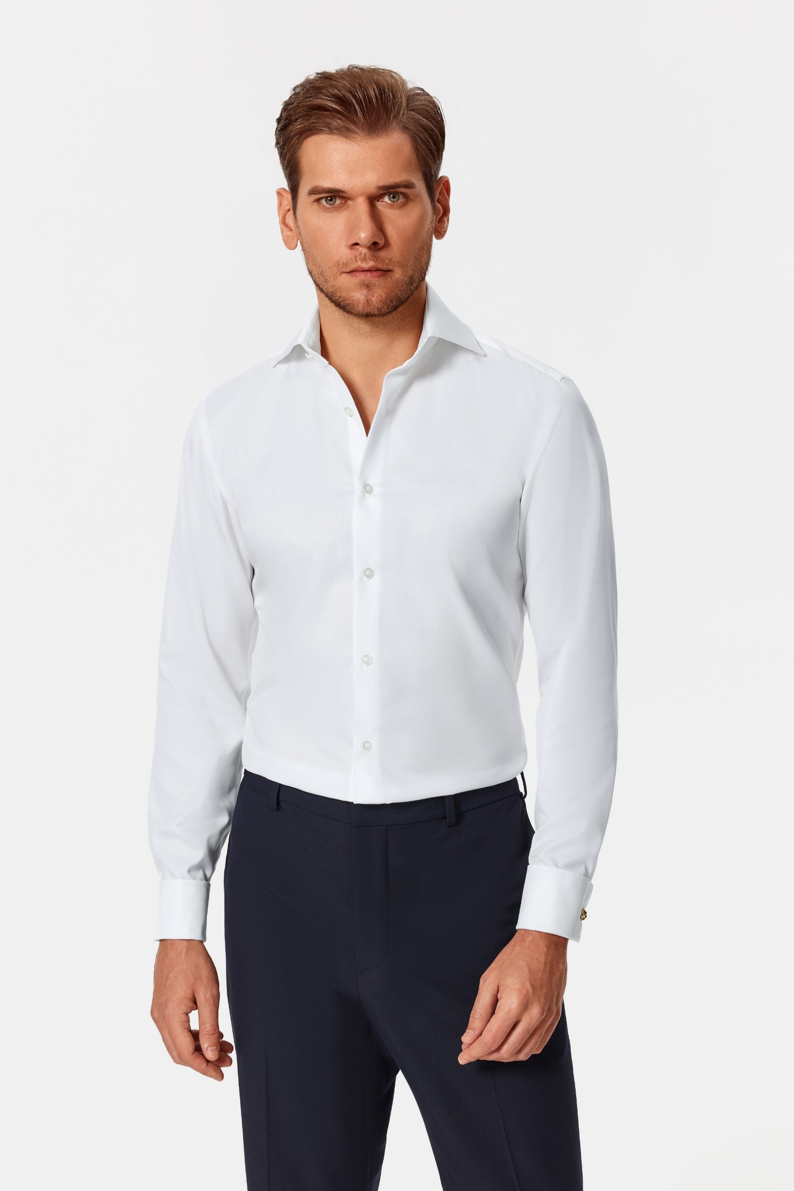 Walters White Twill French Cuff Shirt