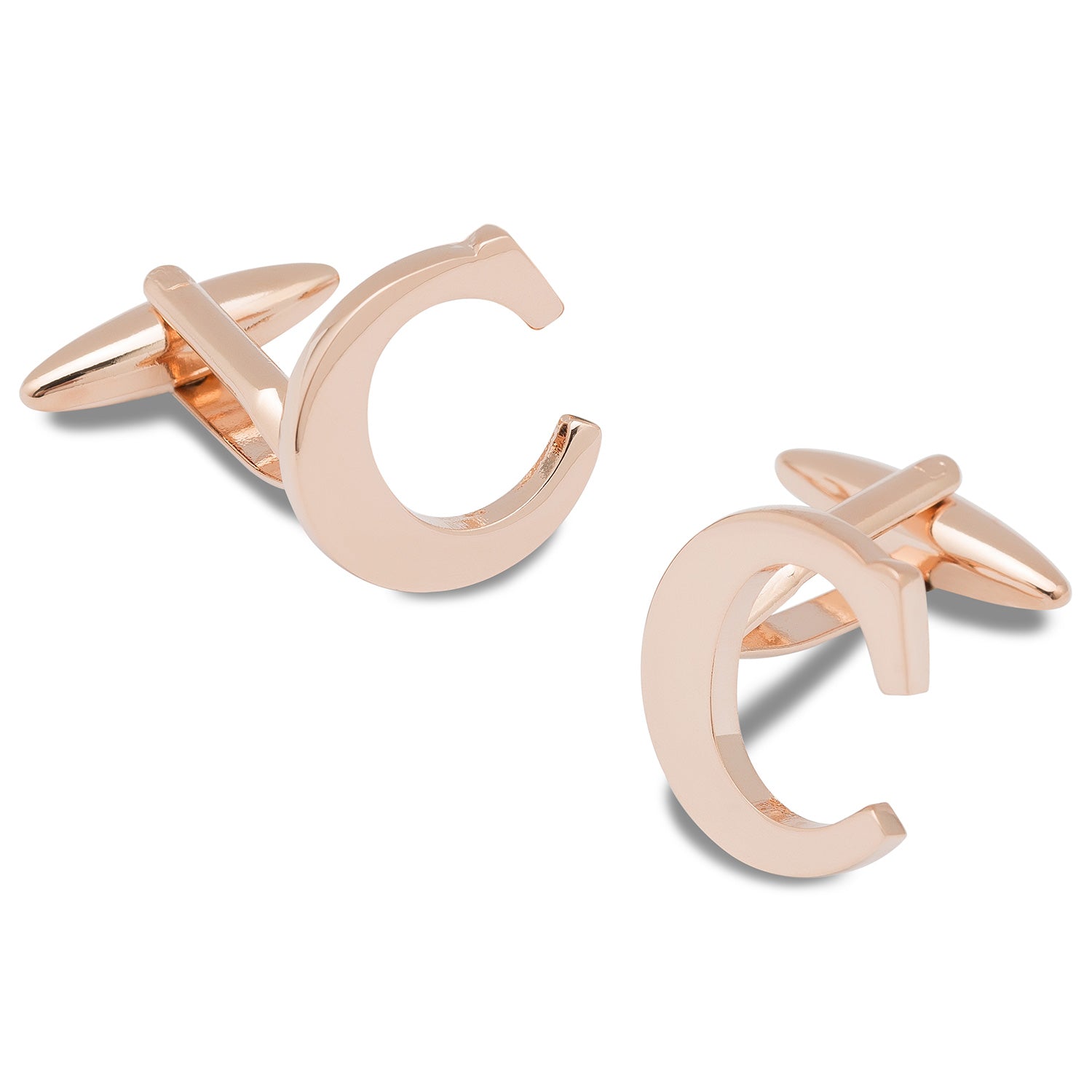 Rose Gold Letter C Cufflinks