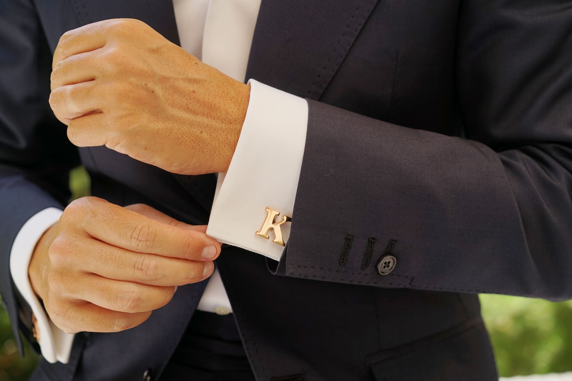 Rose Gold Letter K Cufflinks