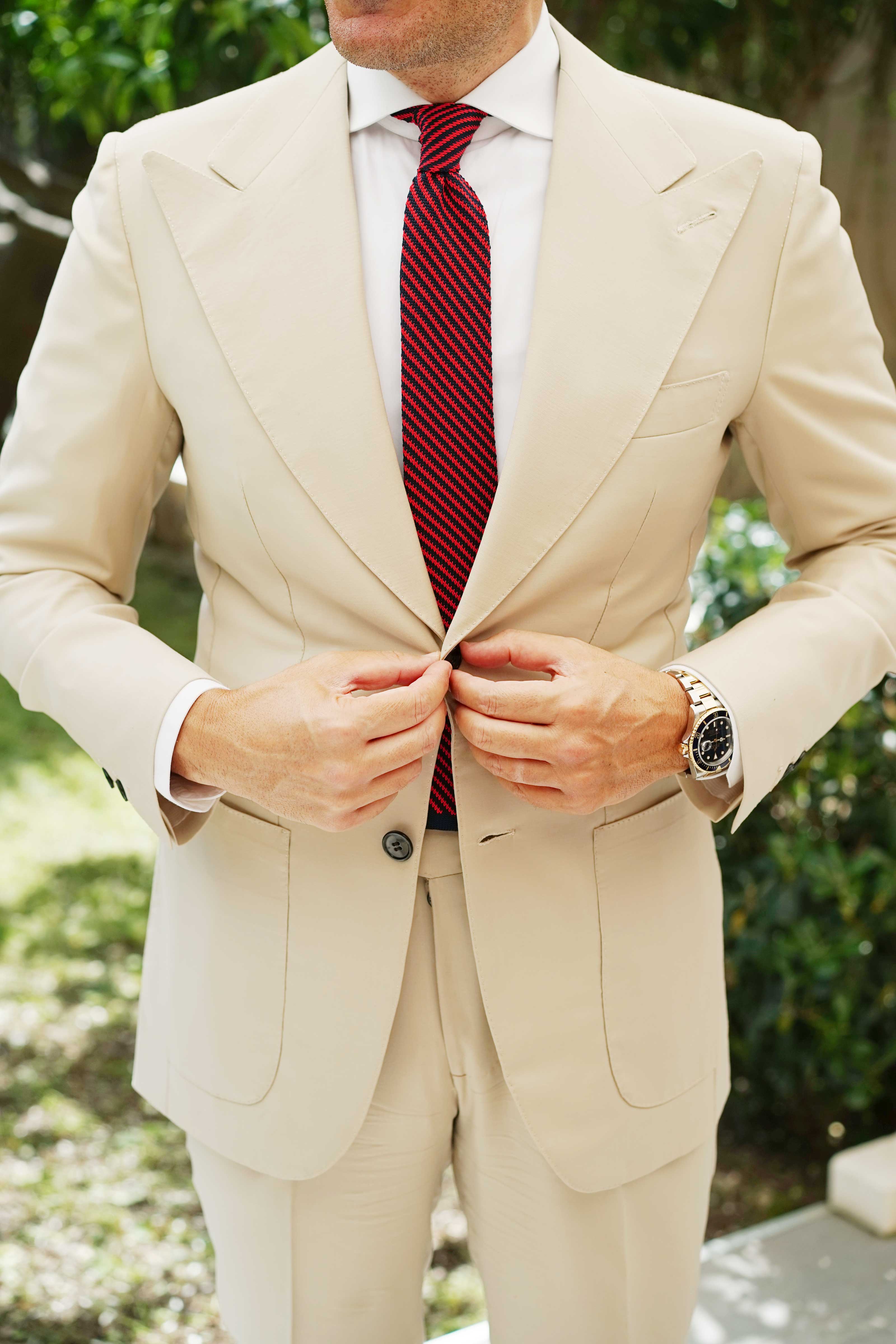 Eldred Red Knitted Tie