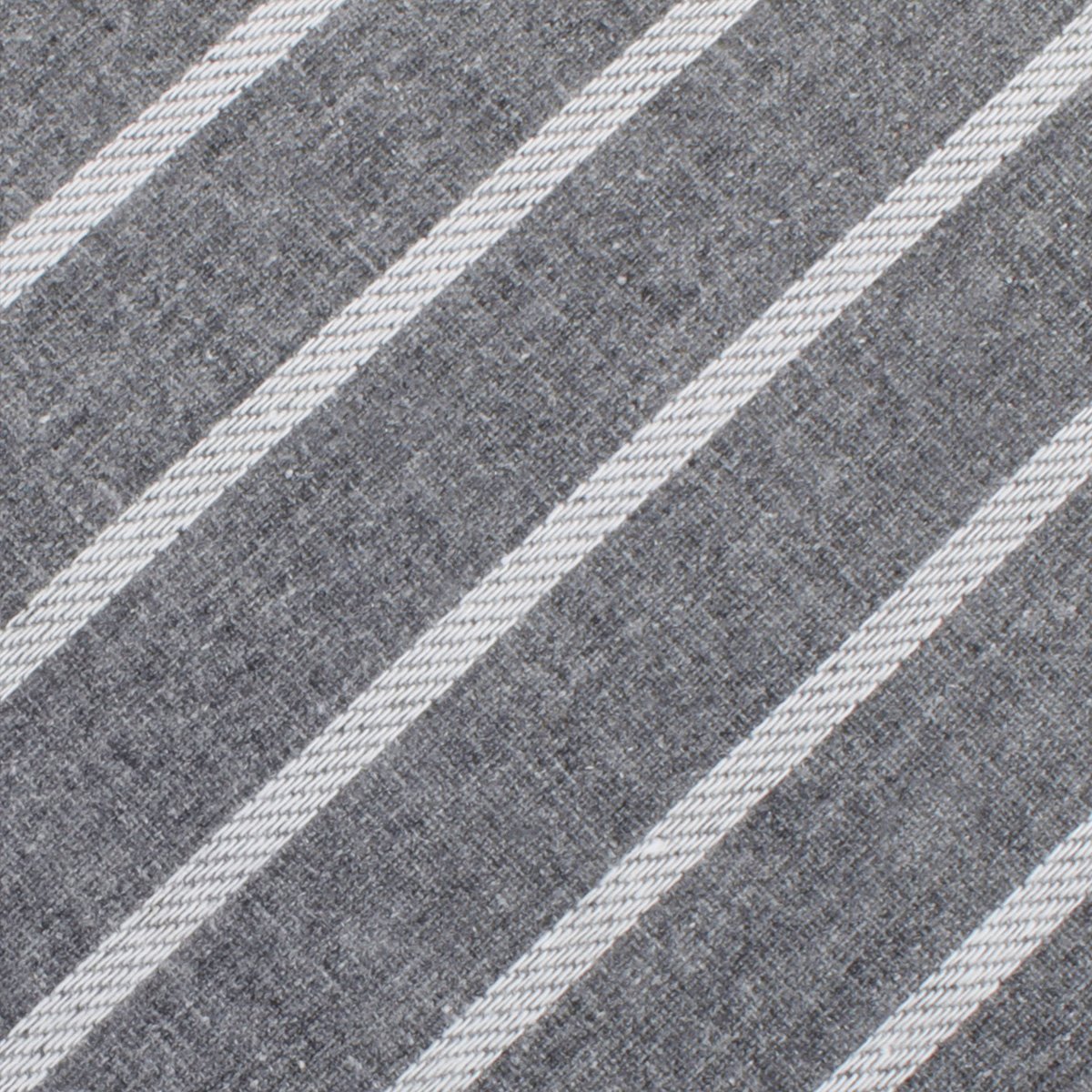 Galileo Pewter Grey Striped Linen Skinny Tie