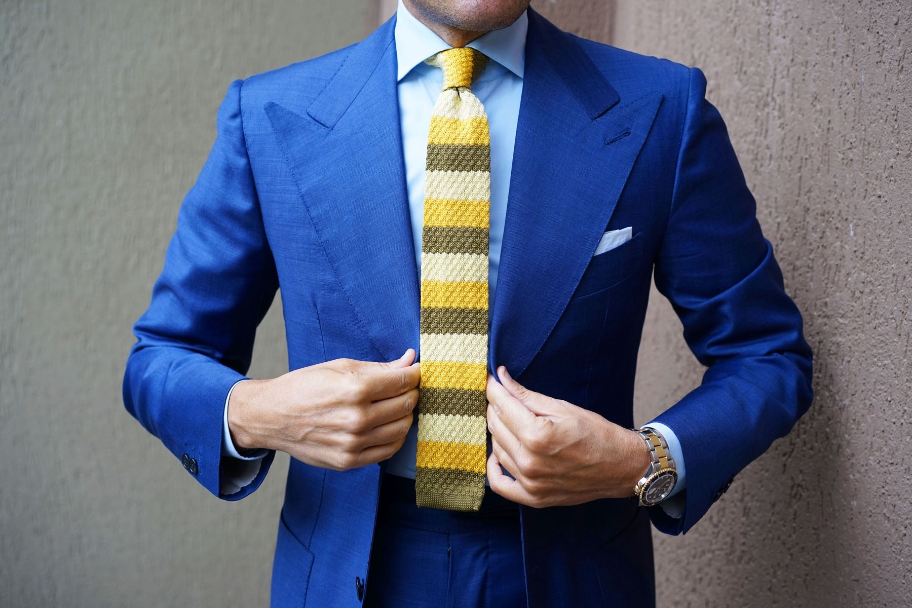 Three Shades of Yellow Knitted Tie