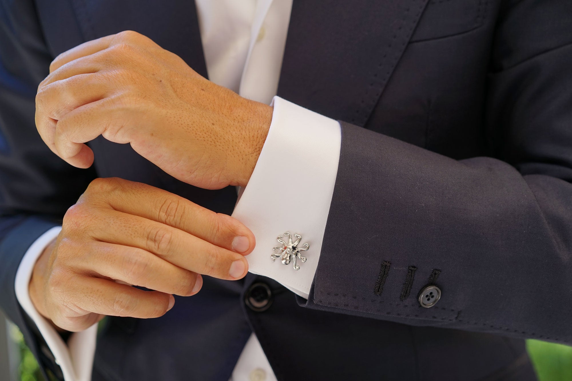 Silver Ghost Octopus Cufflinks