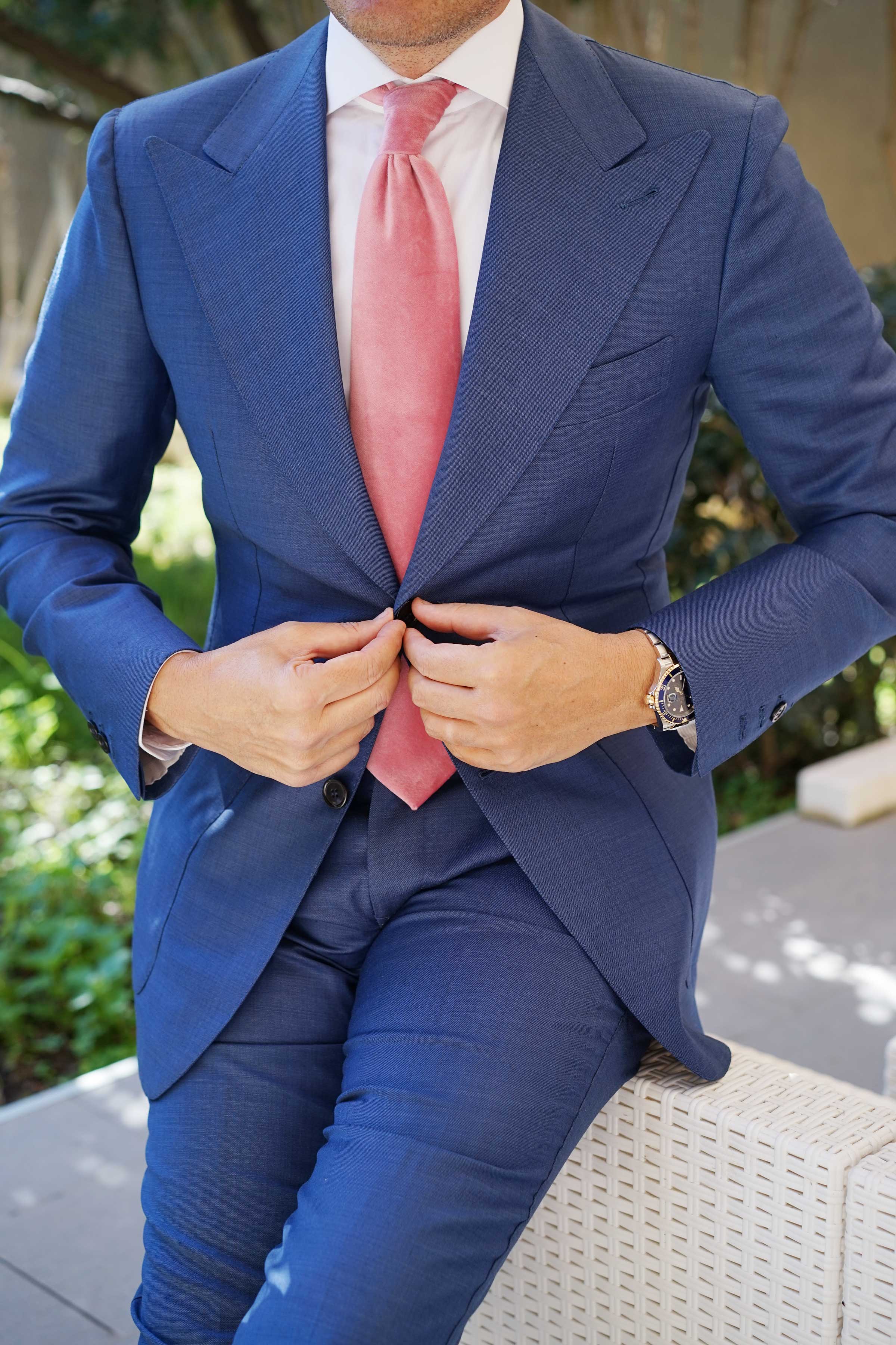 Pink Velvet Necktie