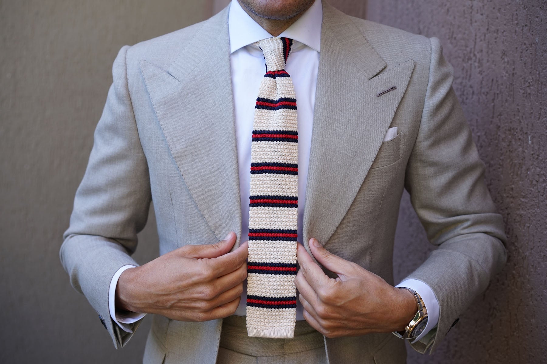 DiNapoli Striped Knitted Tie