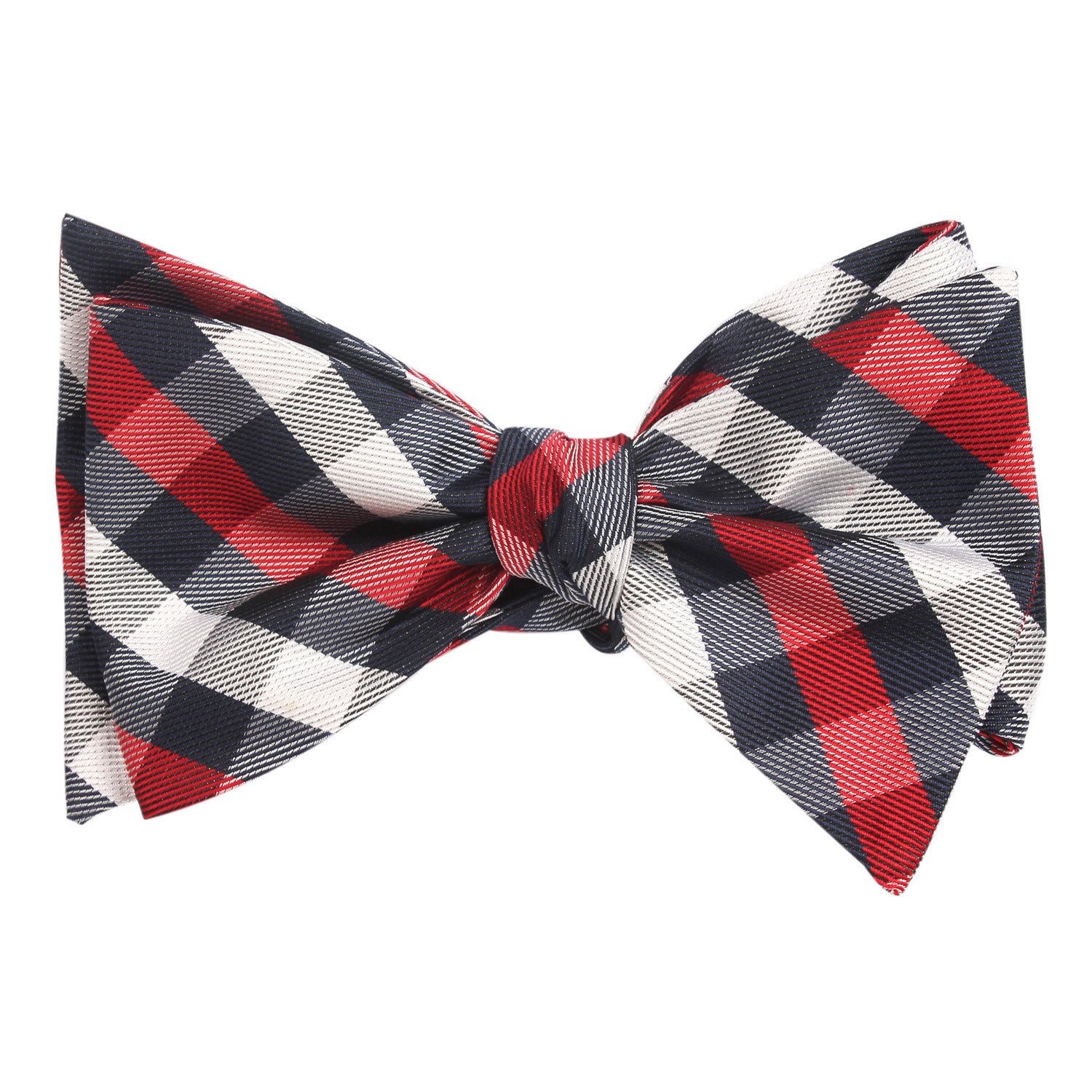 Navy Checkered Scotch Red Self Tie Bow Tie