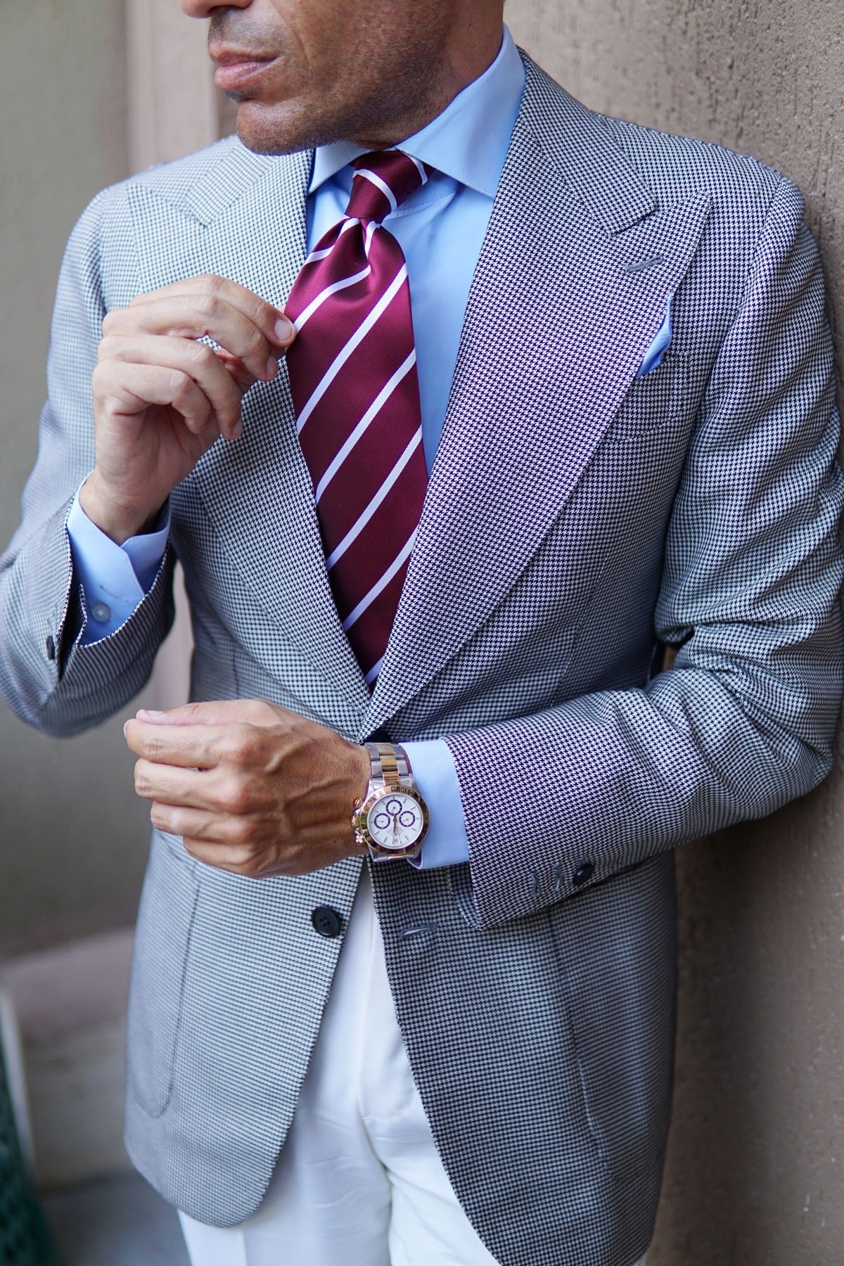 Royal Burgundy Striped Necktie