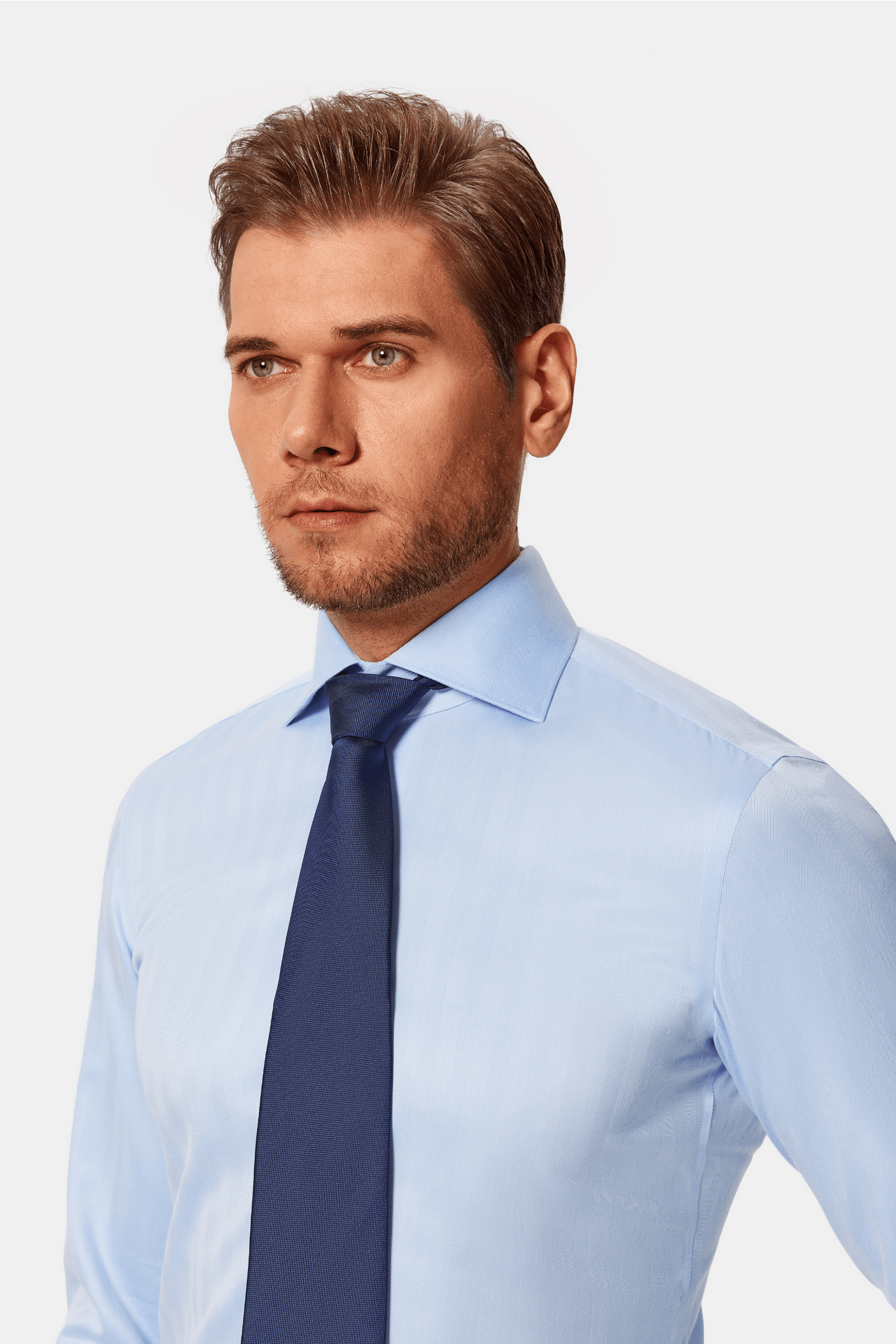 Lapaglia Blue Herringbone Lucious Non-Iron Shirt