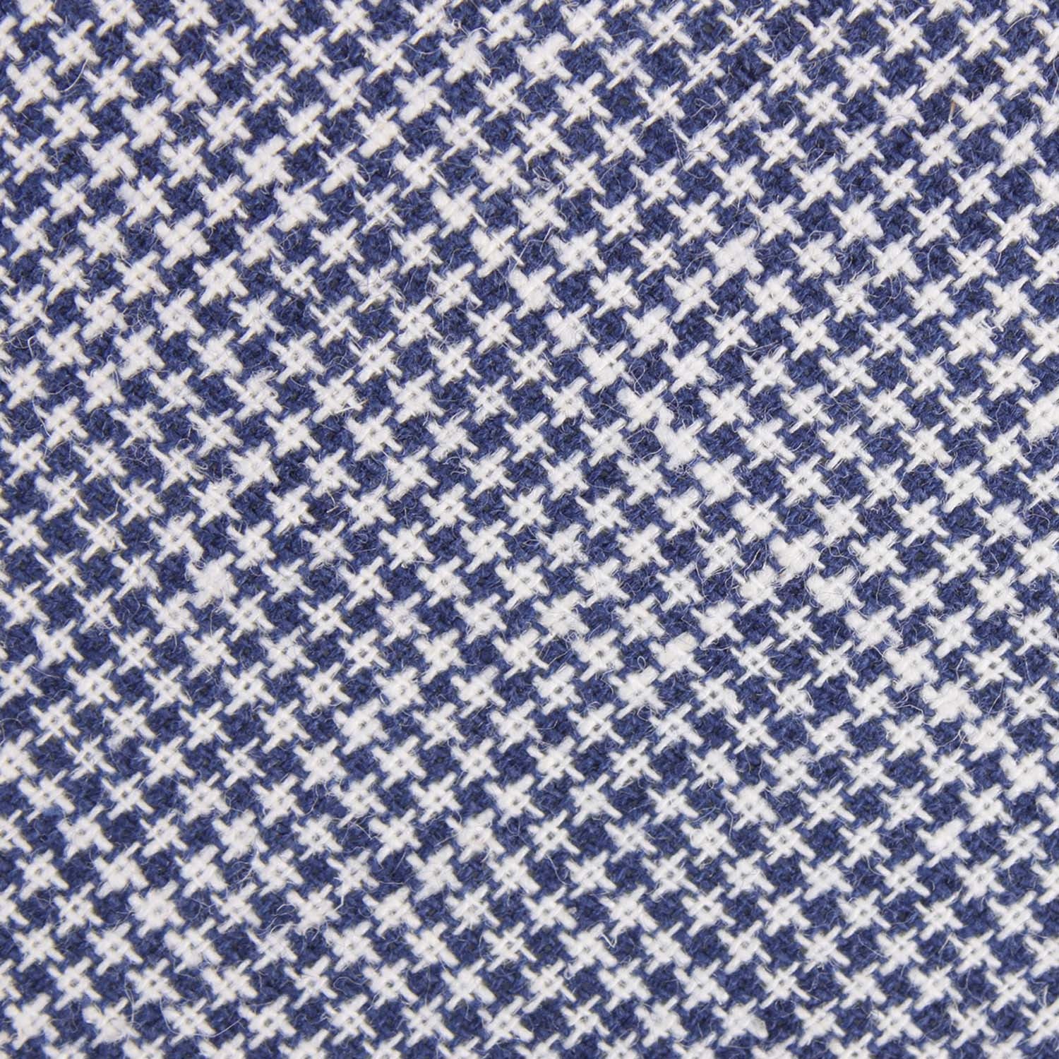 Navy Blue Houndstooth Linen Kids Diamond Bow Tie