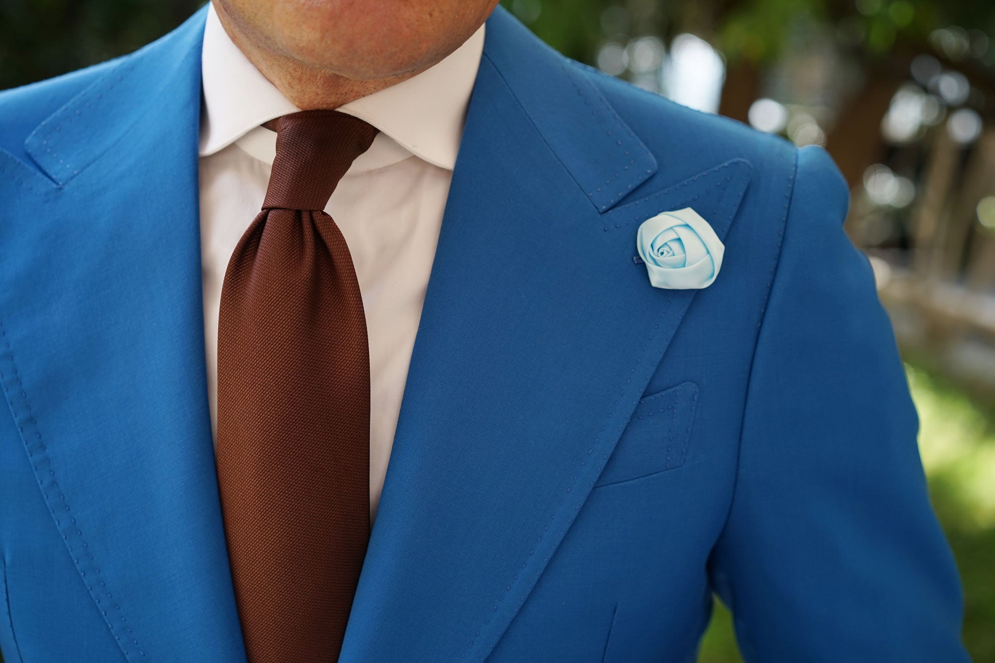 Sea Foam Blue Lapel Flower