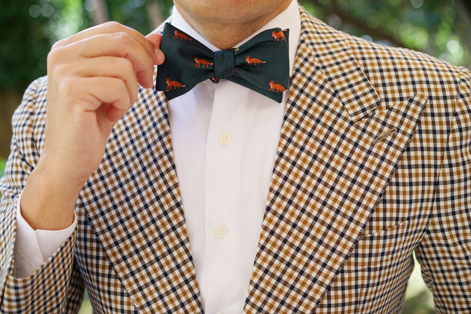 Culpeo Fox Dark Green Self Bow Tie