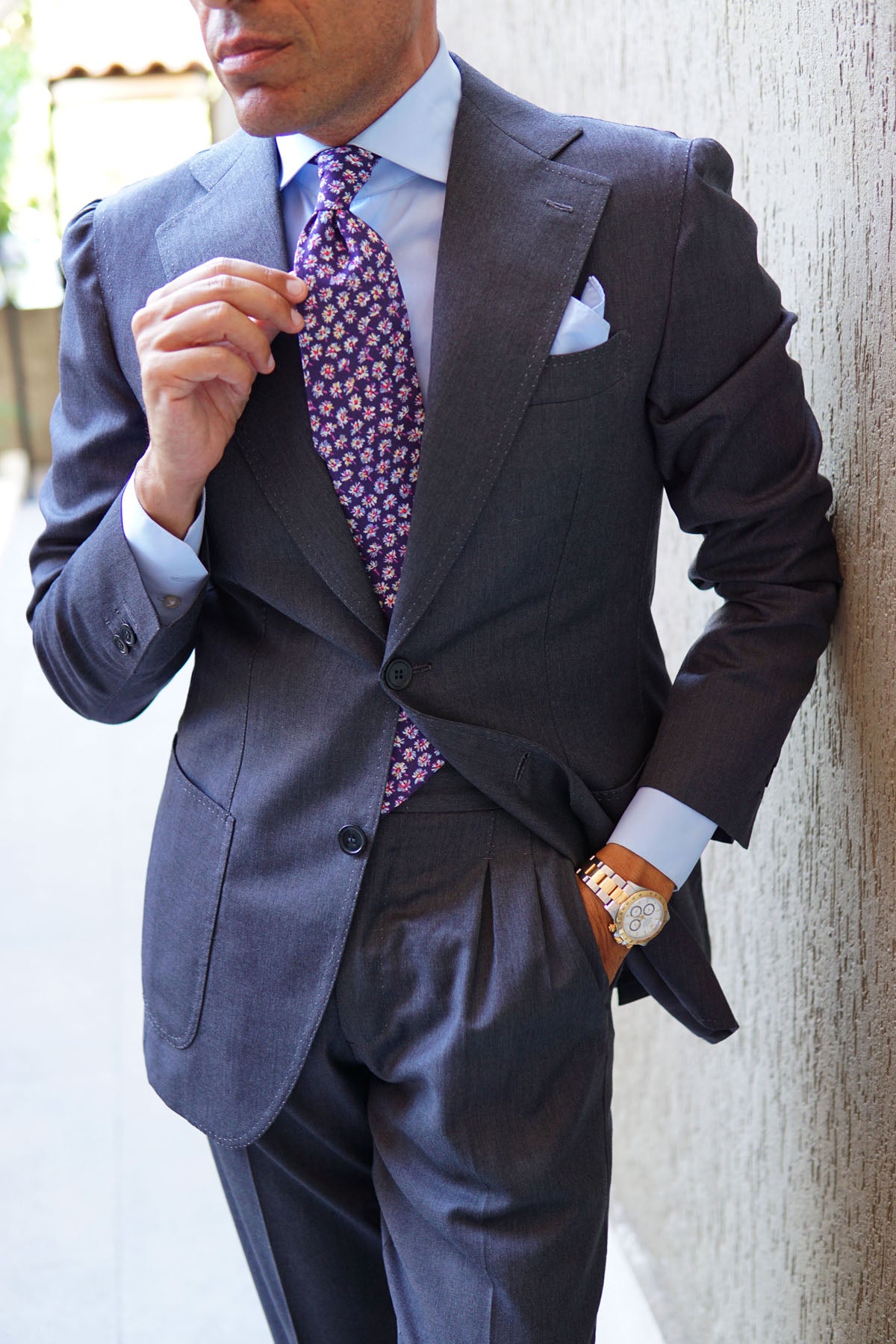 Culiacán Purple Floral Necktie