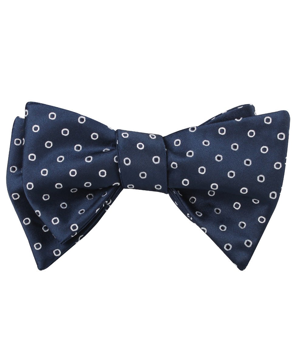 St Barts Navy Polka Dot Self Bow Tie