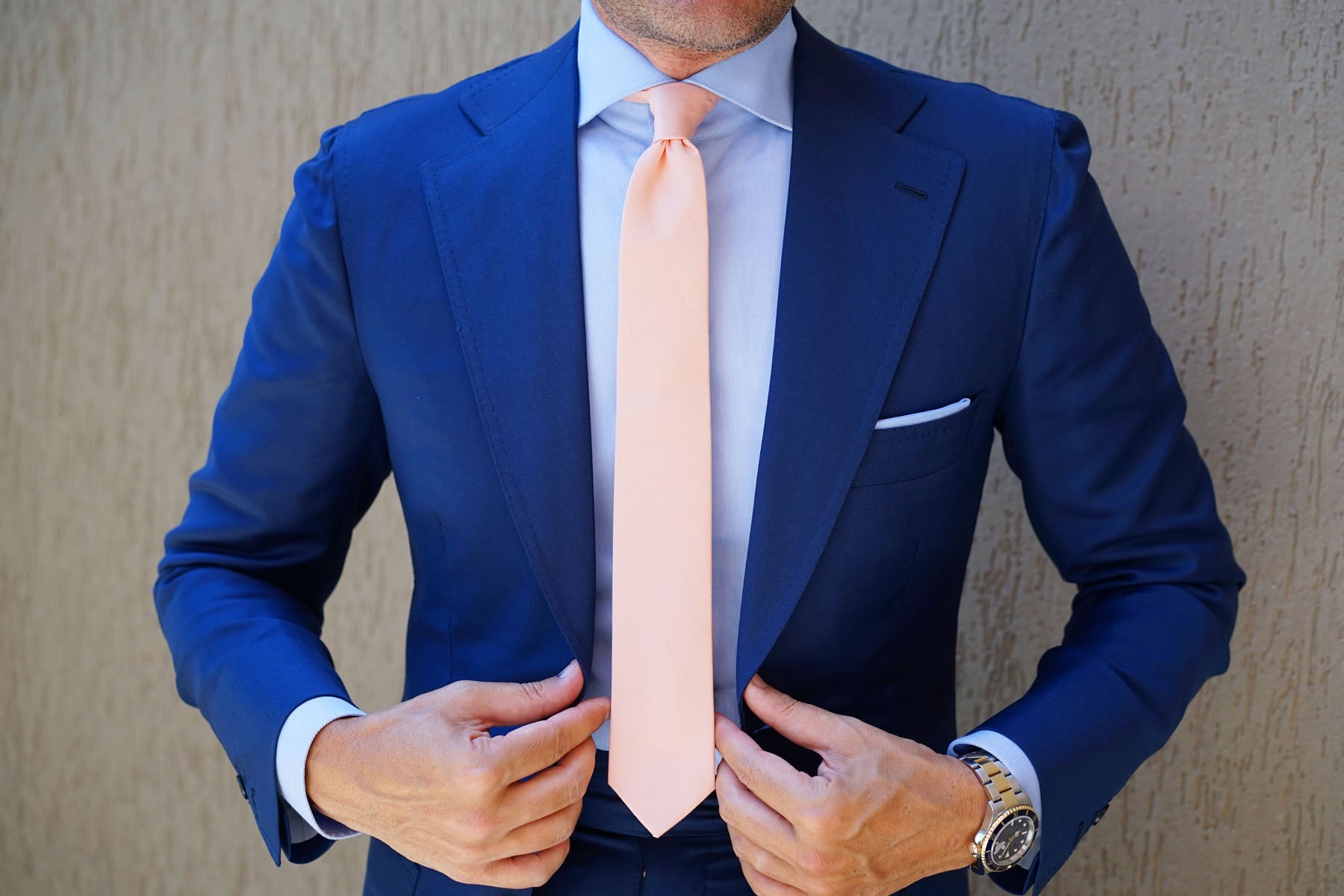 Peach Cotton Skinny Tie