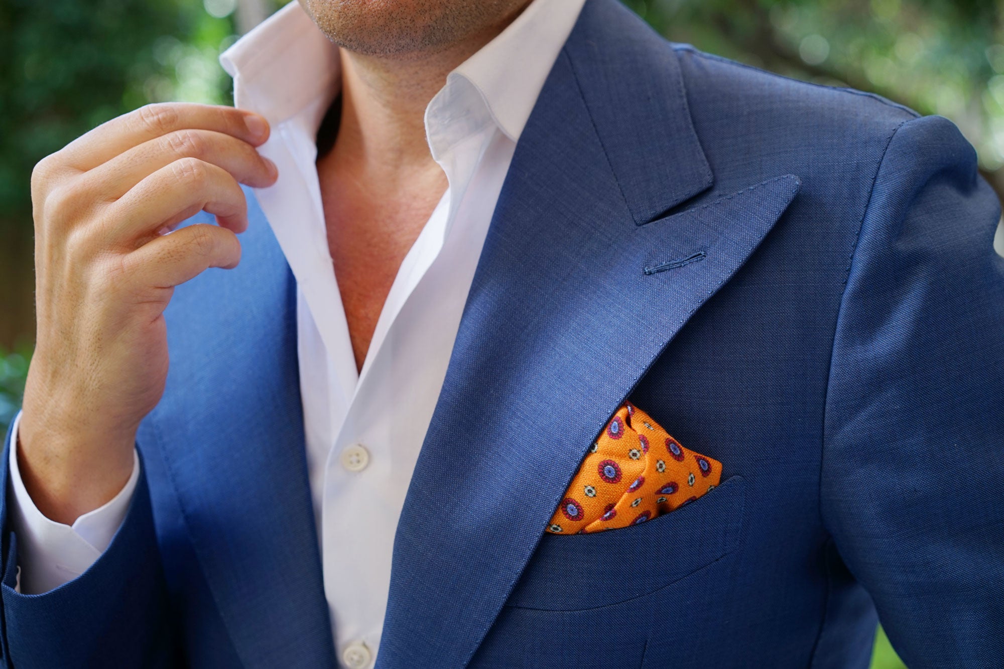 The Beer Baron of the Bronx Orange Wool Pocket Square