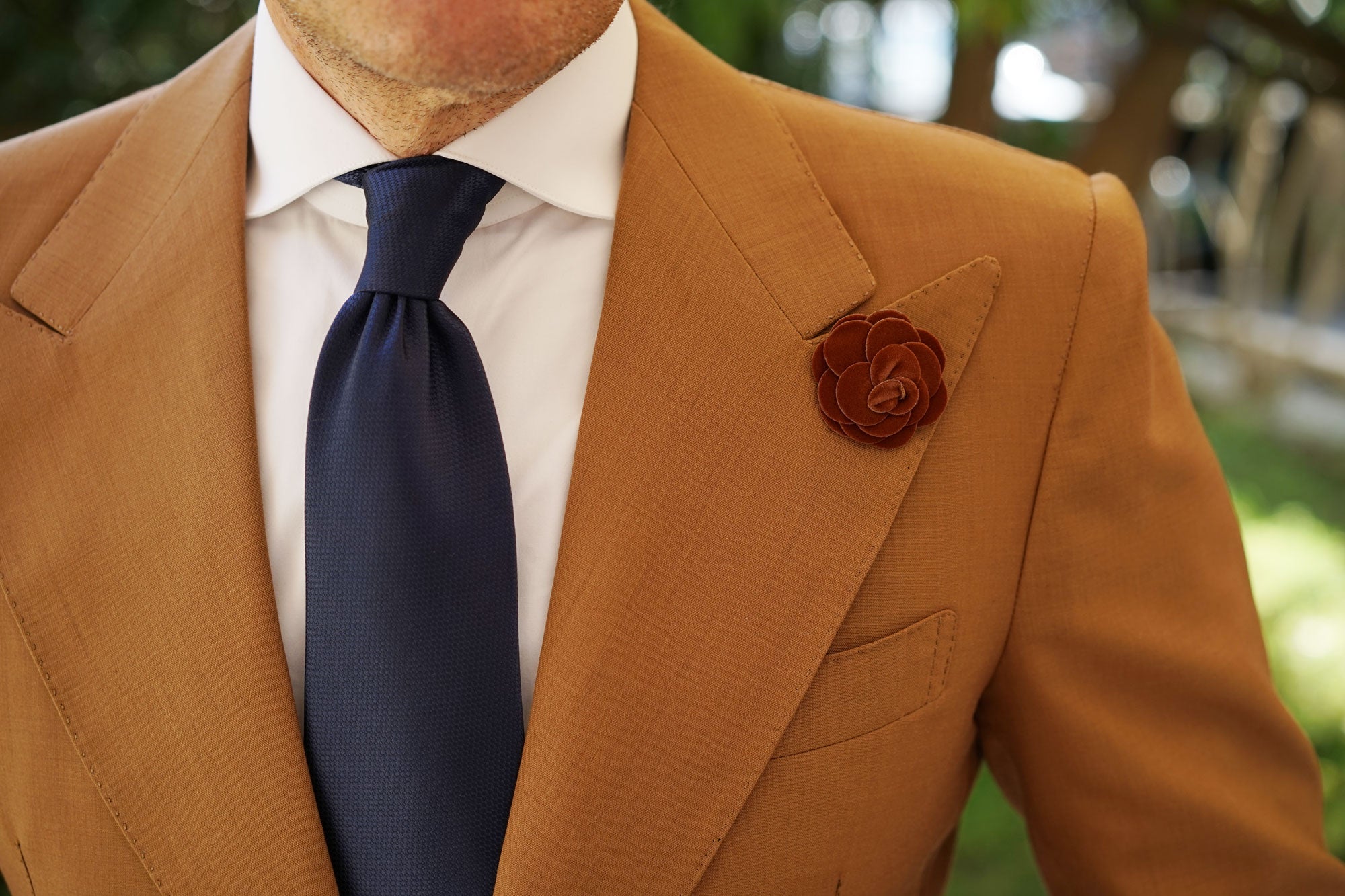 Brown Velvet Lapel Flower