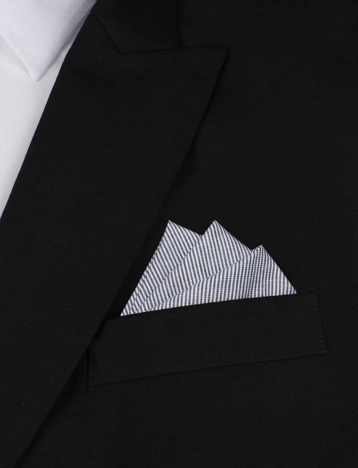 French Pinstripe Cotton Pocket Square