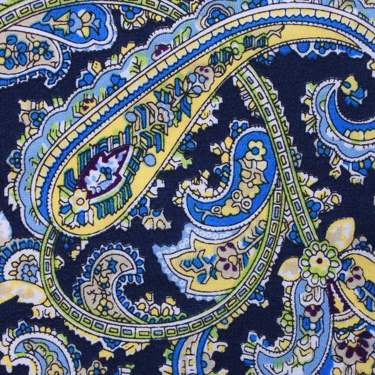 Vivara Yellow on Blue Paisley Self Bow Tie