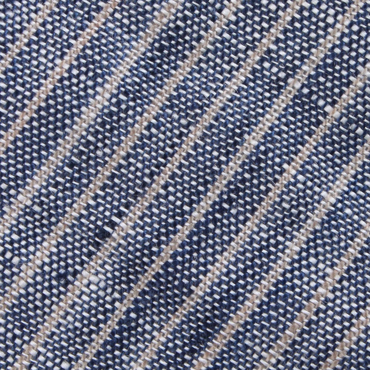 Blue Dry Cold Linen Pinstripe Self Bow Tie