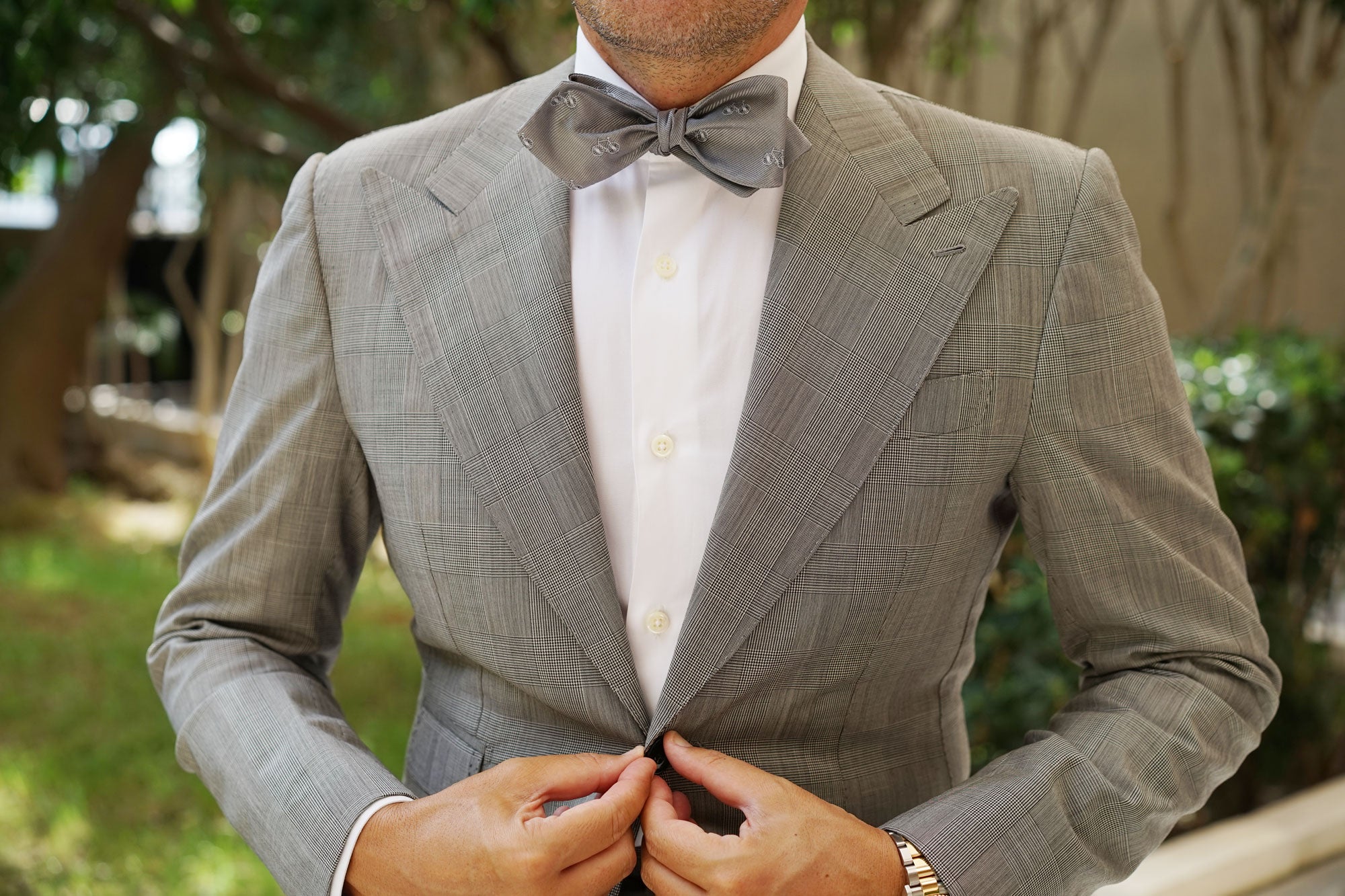 The OTAA Charcoal Grey Anchor Self Tie Diamond Tip Bow Tie