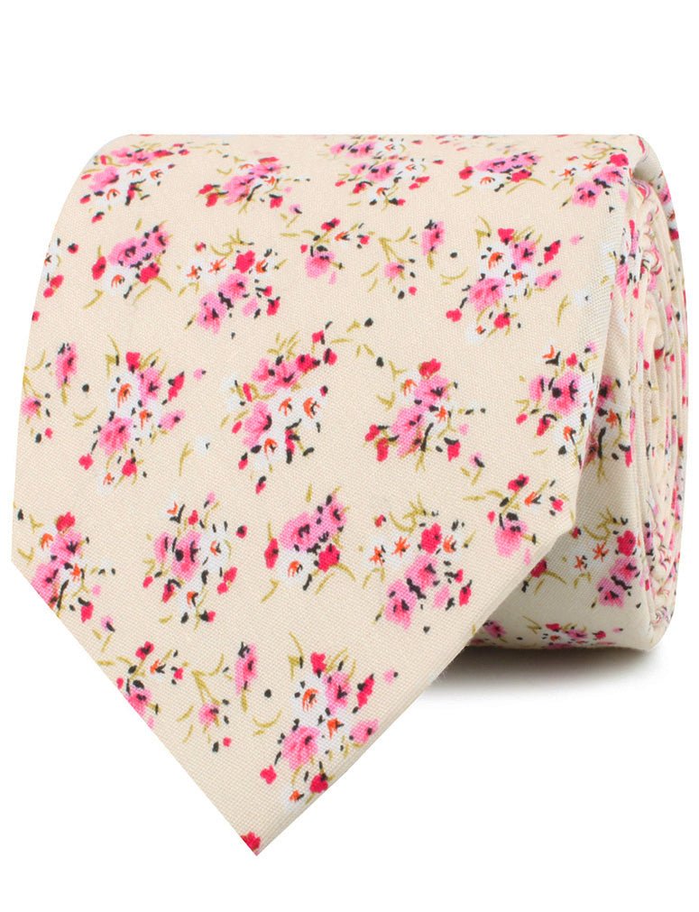 Río Pink Rose Floral Necktie