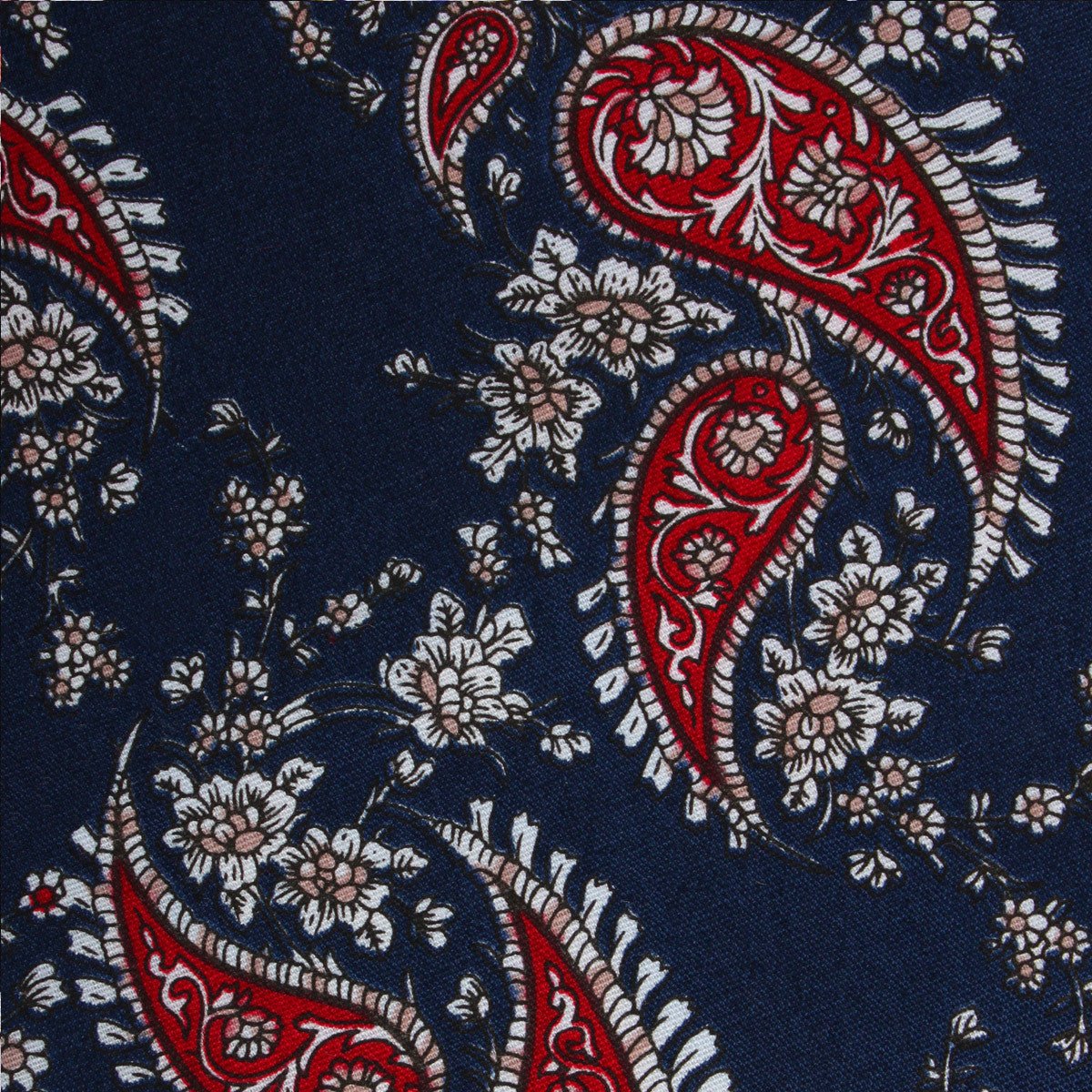 Trasimeno Blue with Red Paisley Diamond Self Bow Tie