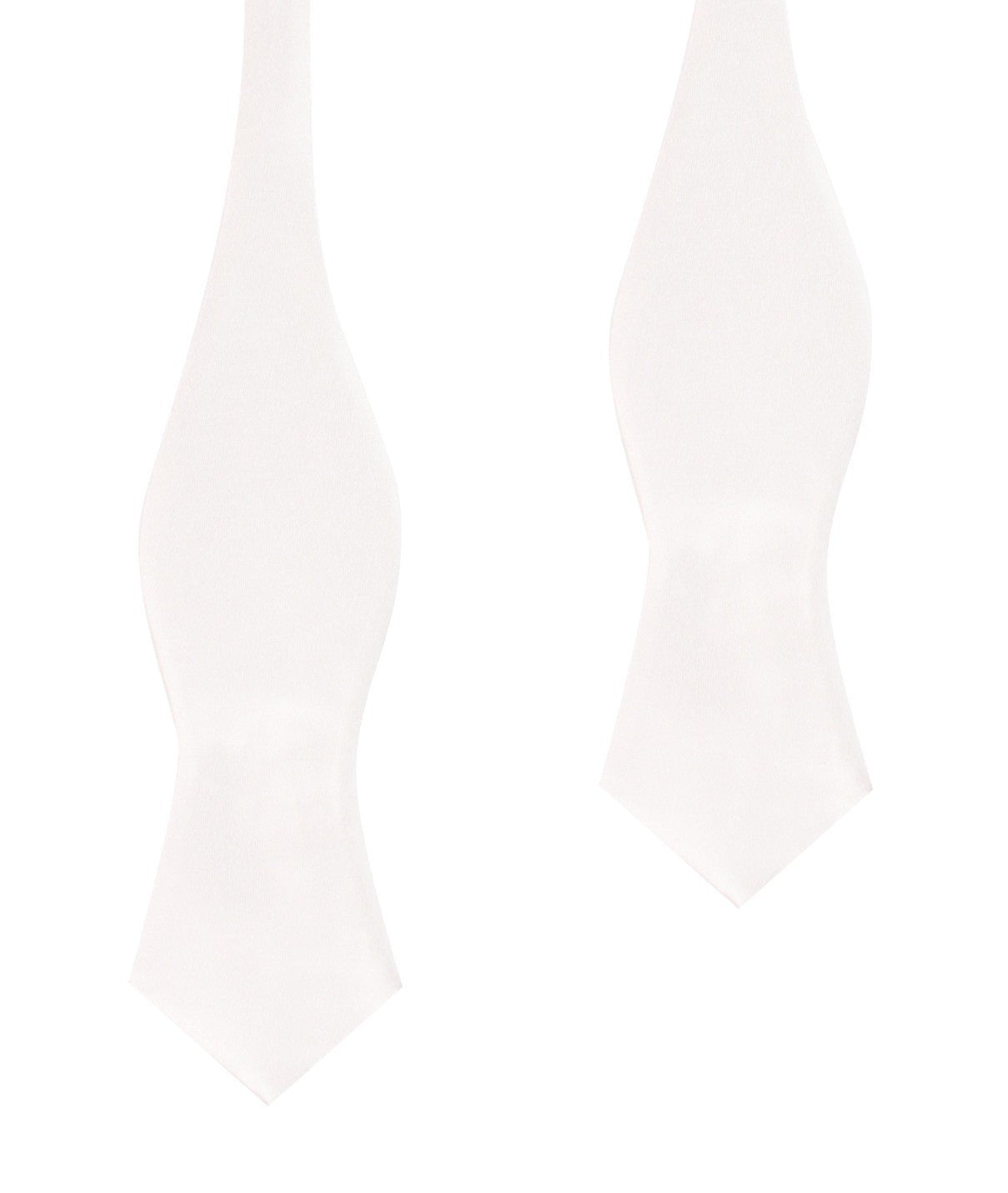 Ivory Satin Self Tie Diamond Tip Bow Tie