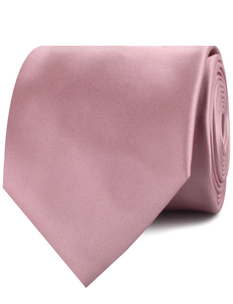 Dusty Rose Pink Satin Necktie