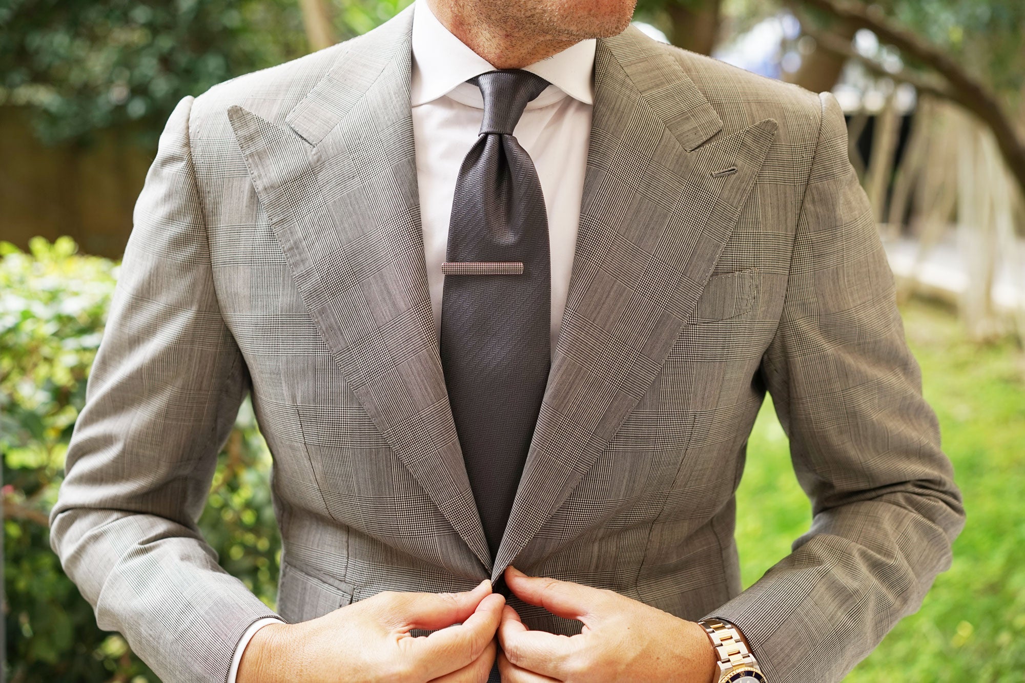 Silver Stippled Tie Bar