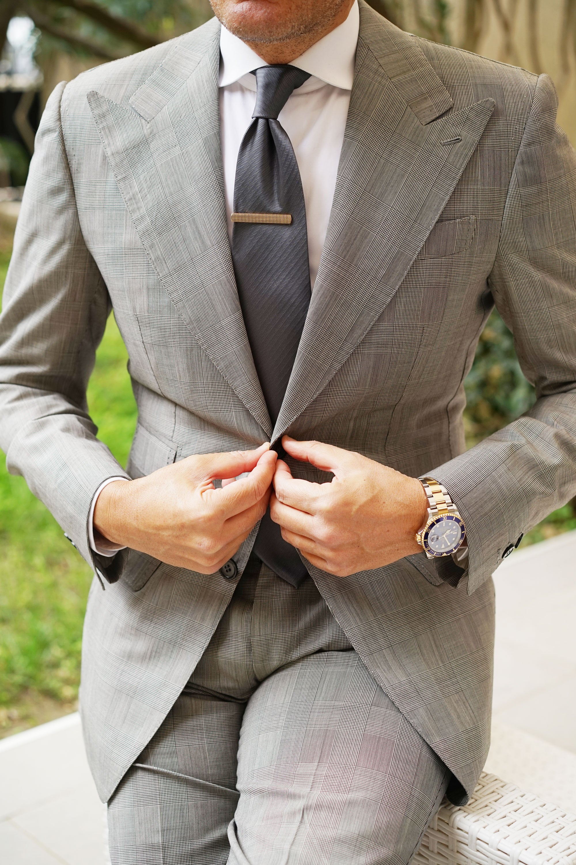 Gold Stippled Tie Bar