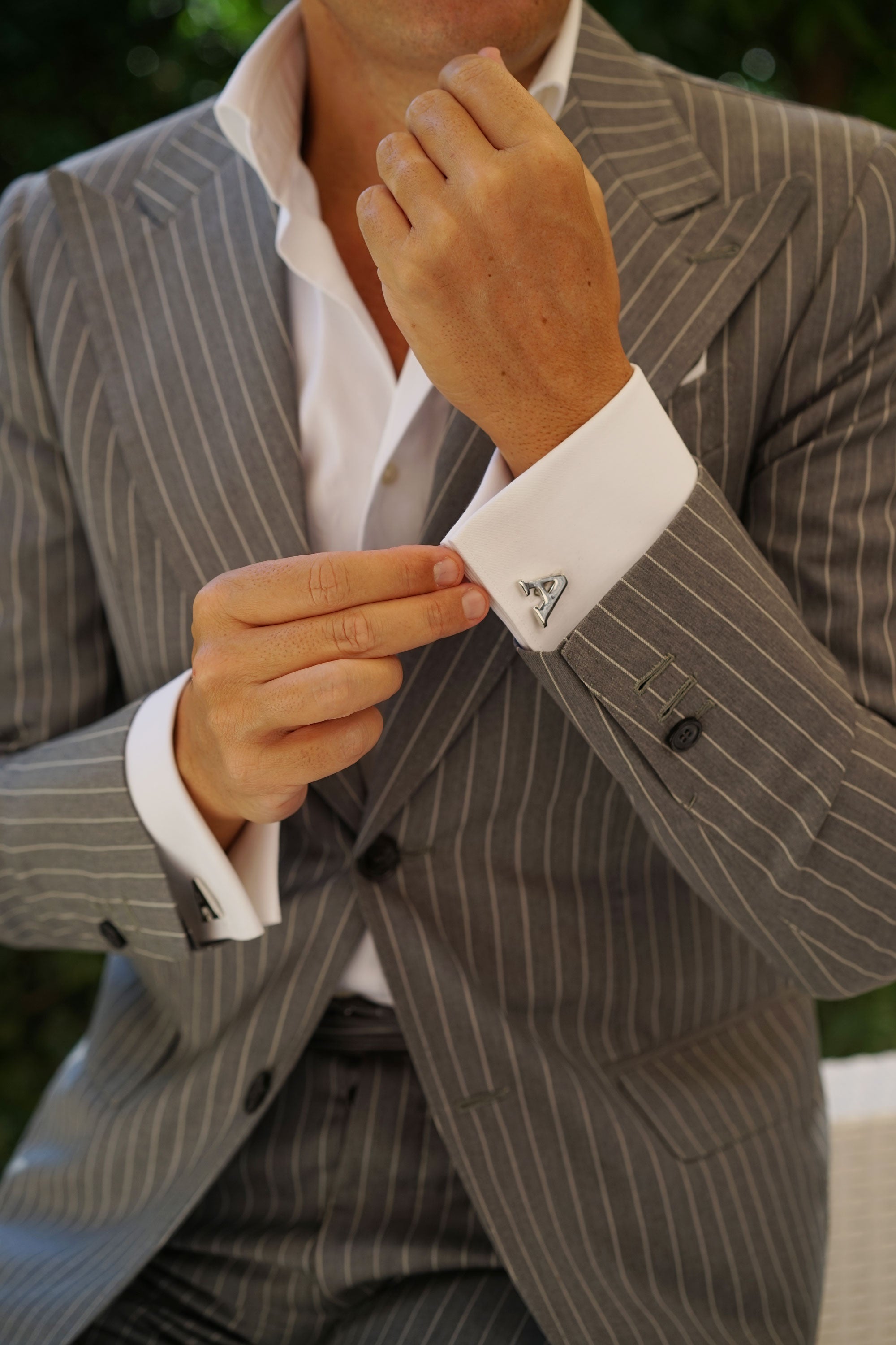 Letter A Silver Cufflinks