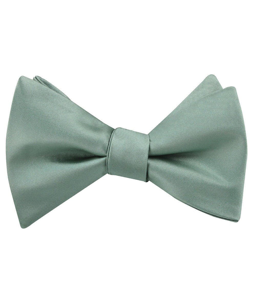 Sage Green Satin Self Bow Tie