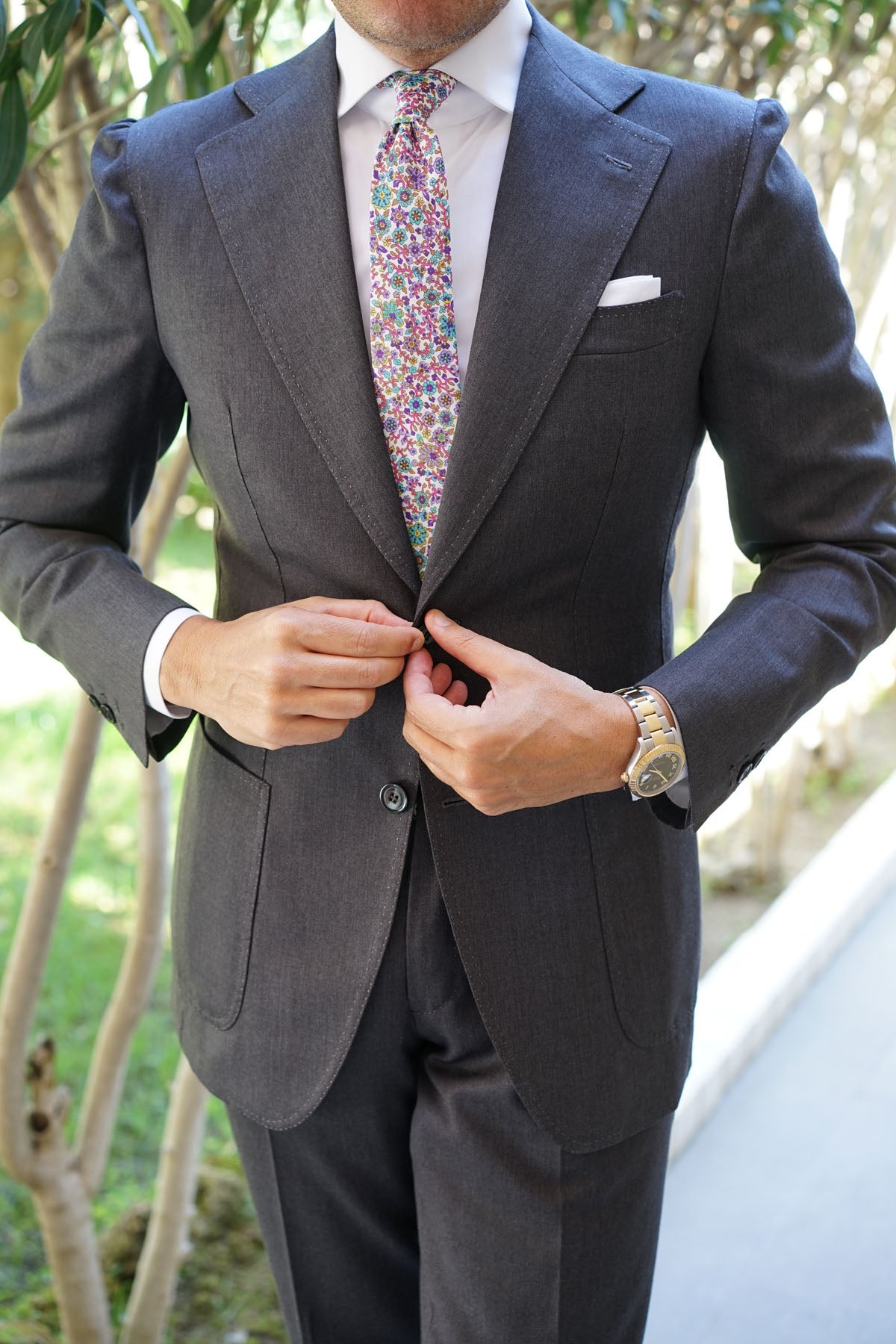 Sant Apollinare Floral Skinny Tie