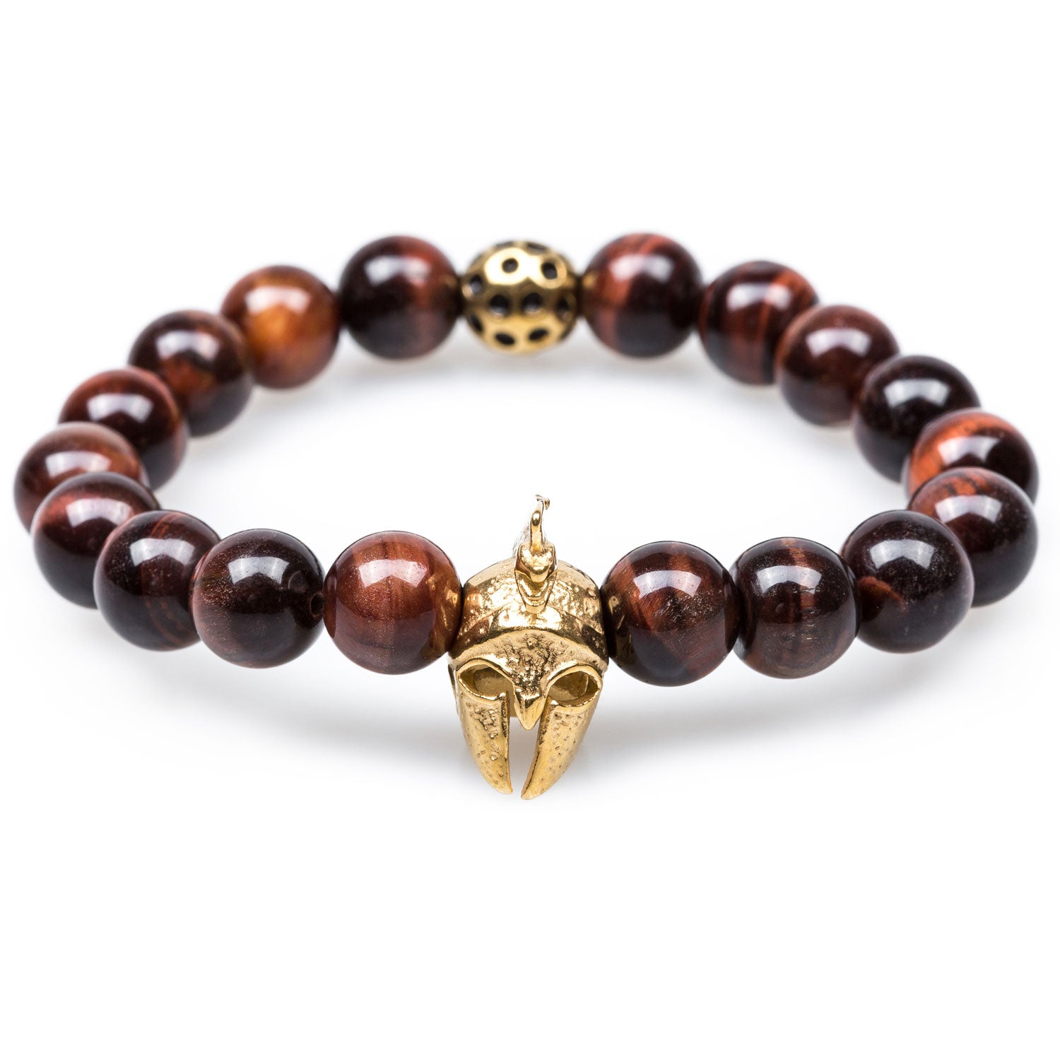 Colosseum Red Tiger's Eye Gold Warrior Bracelet