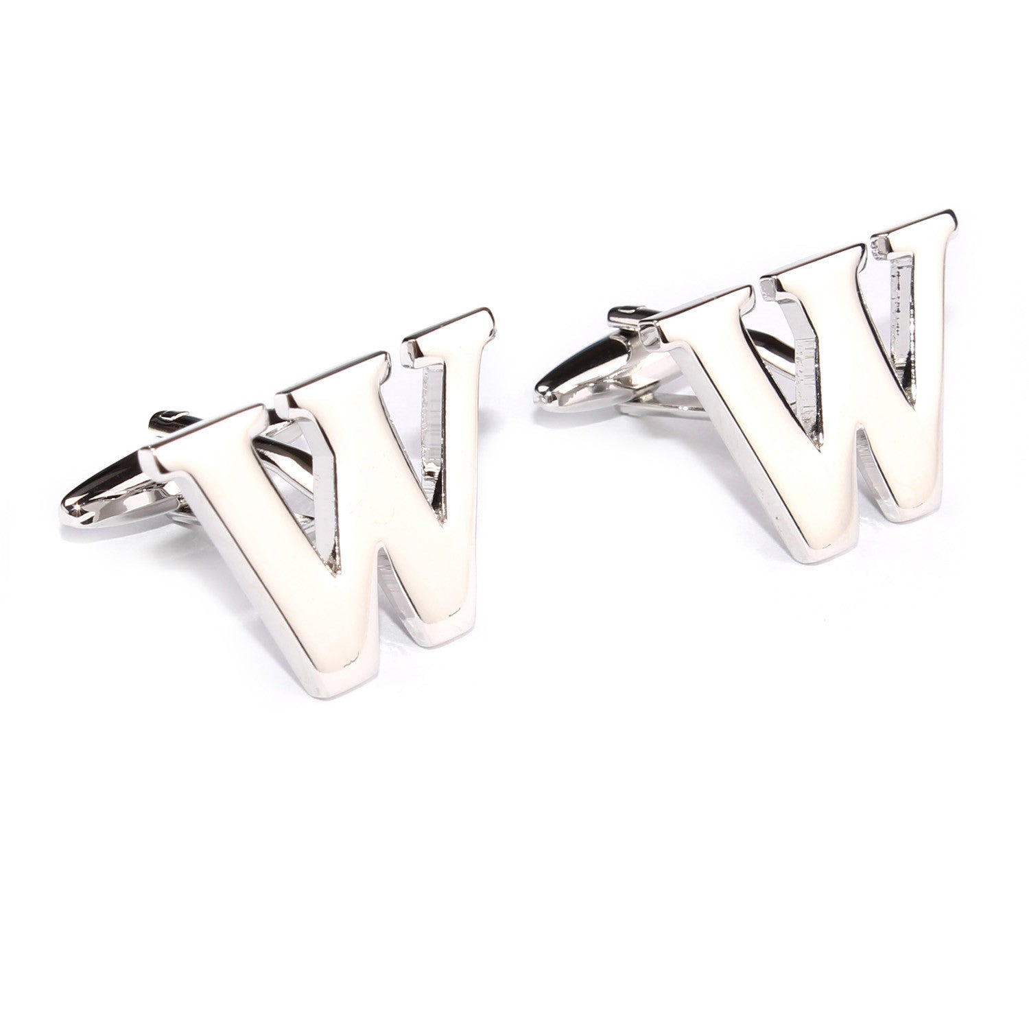 Letter W Silver Cufflinks