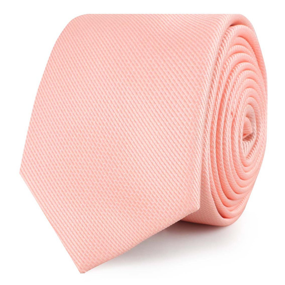 Bellini Peach Weave Skinny Tie