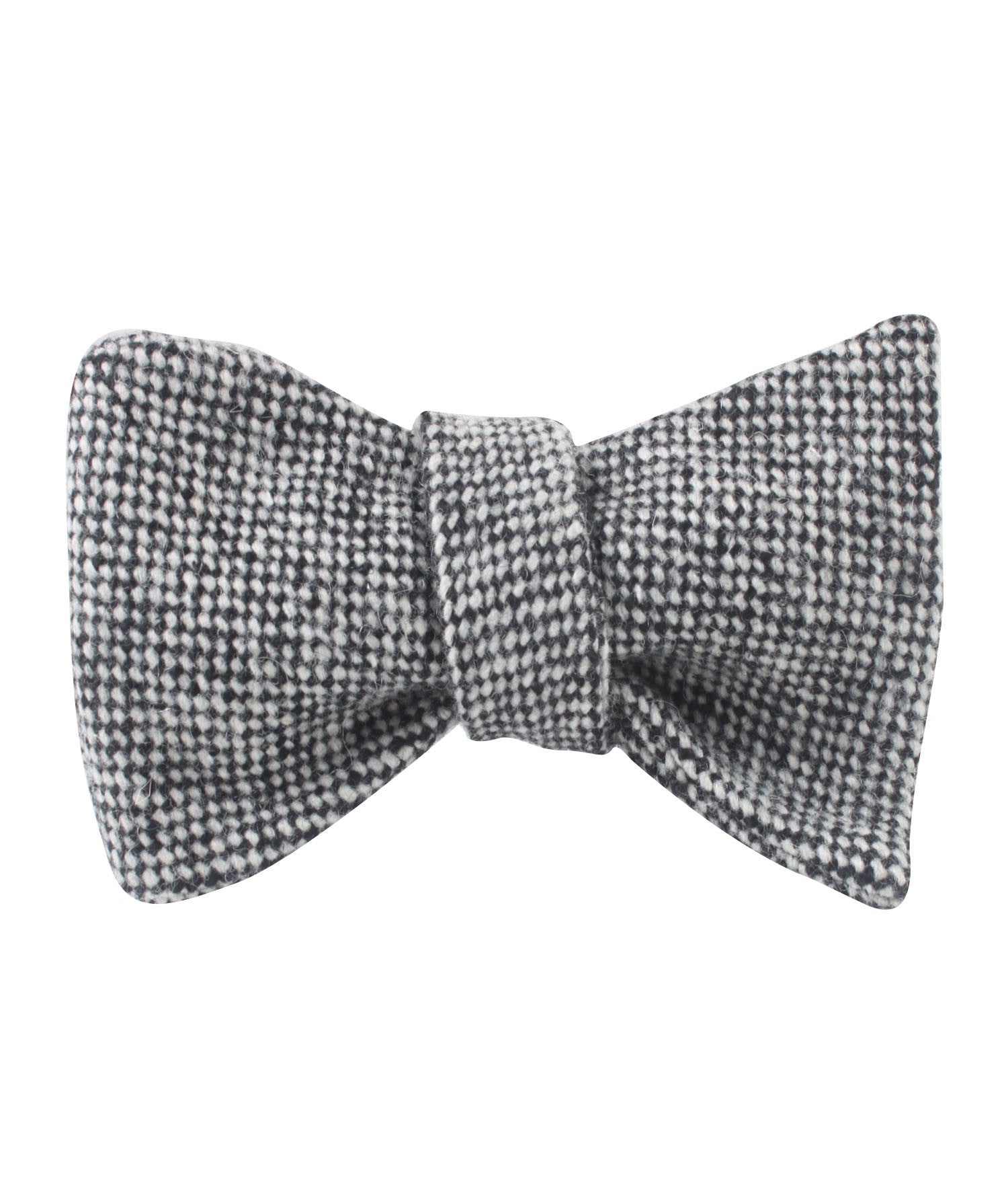 Black Porcupine English Wool Self Bow Tie