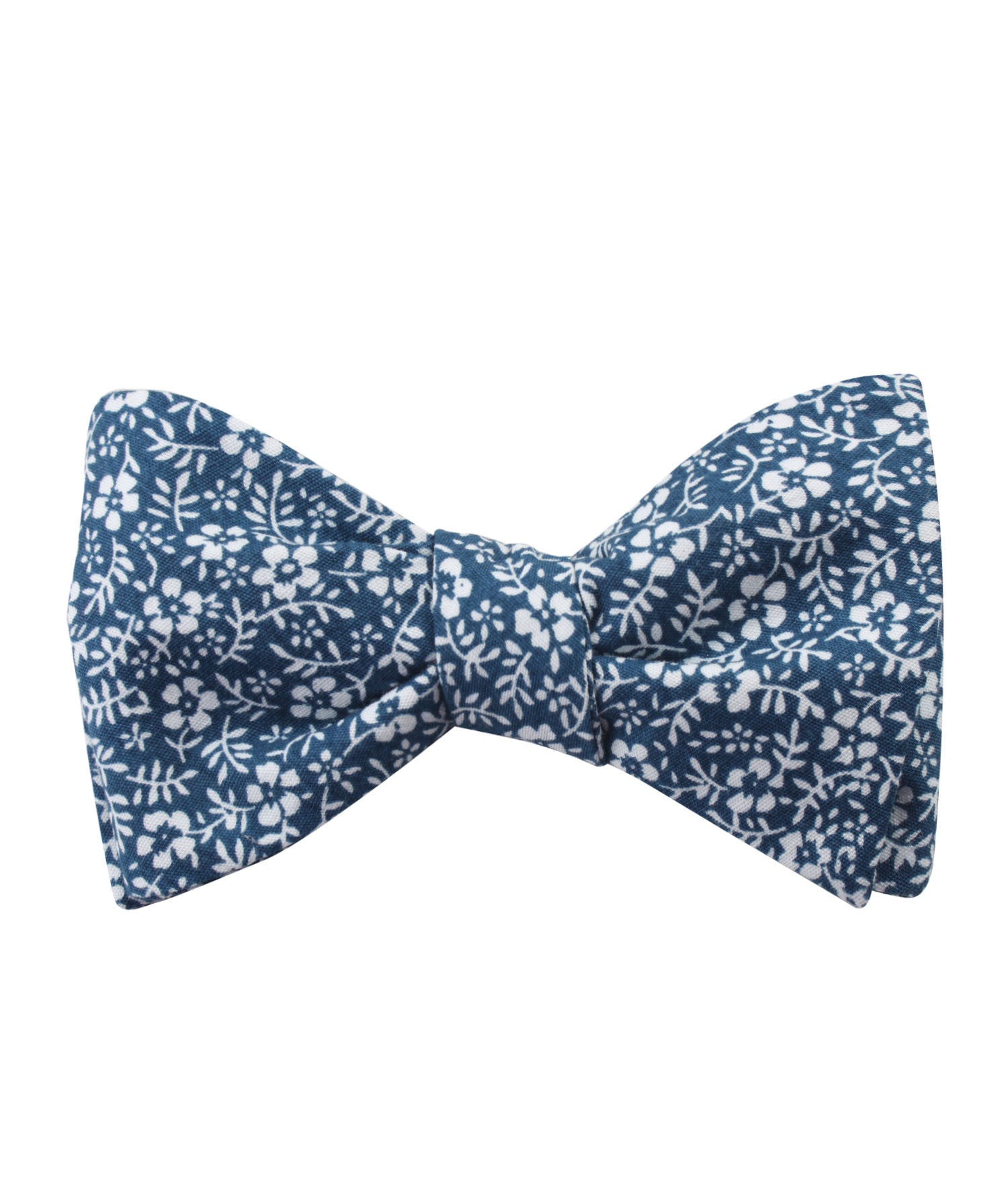 White Orchid Floral Self Bow Tie