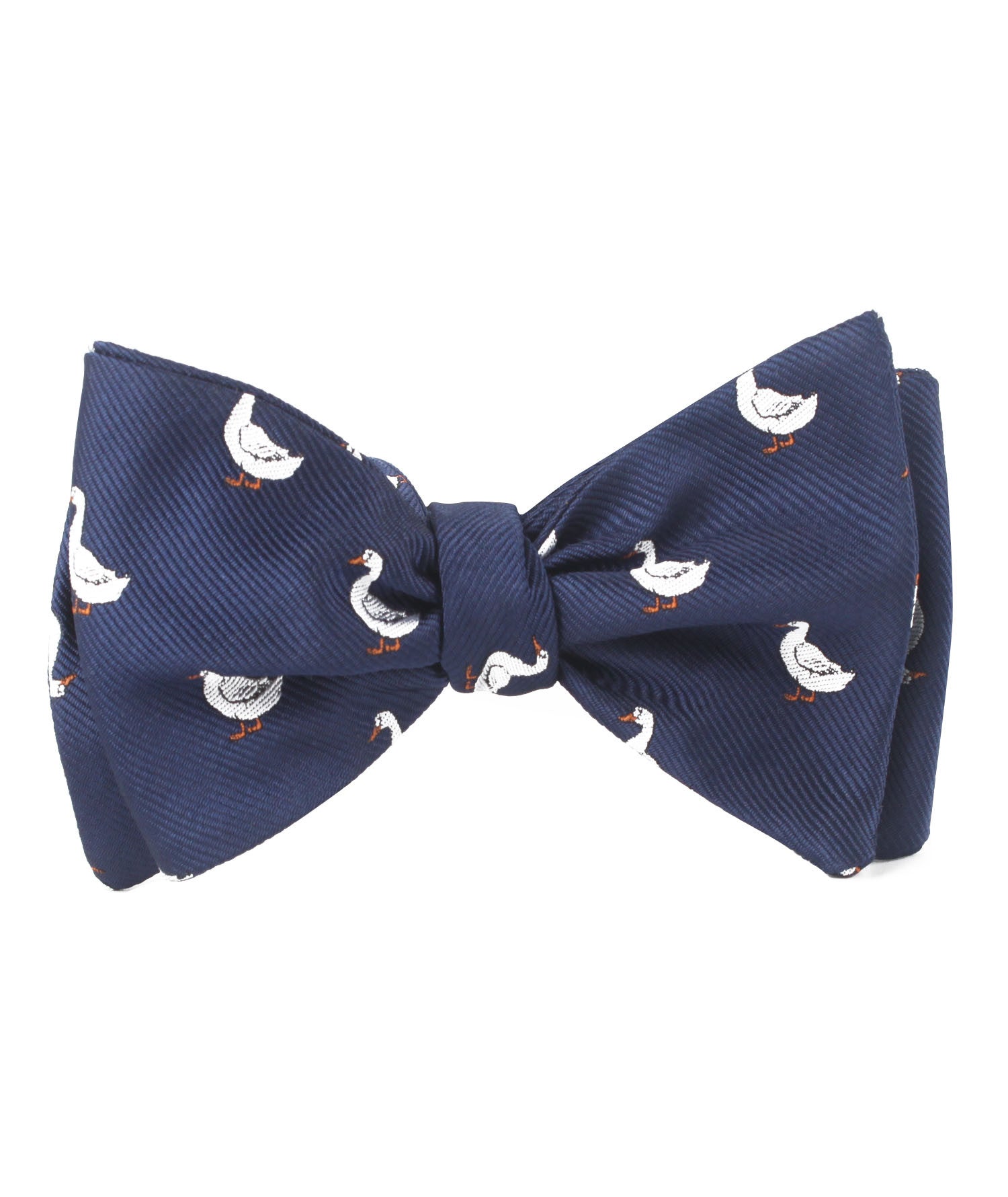 Russian White Goose Self Bow Tie